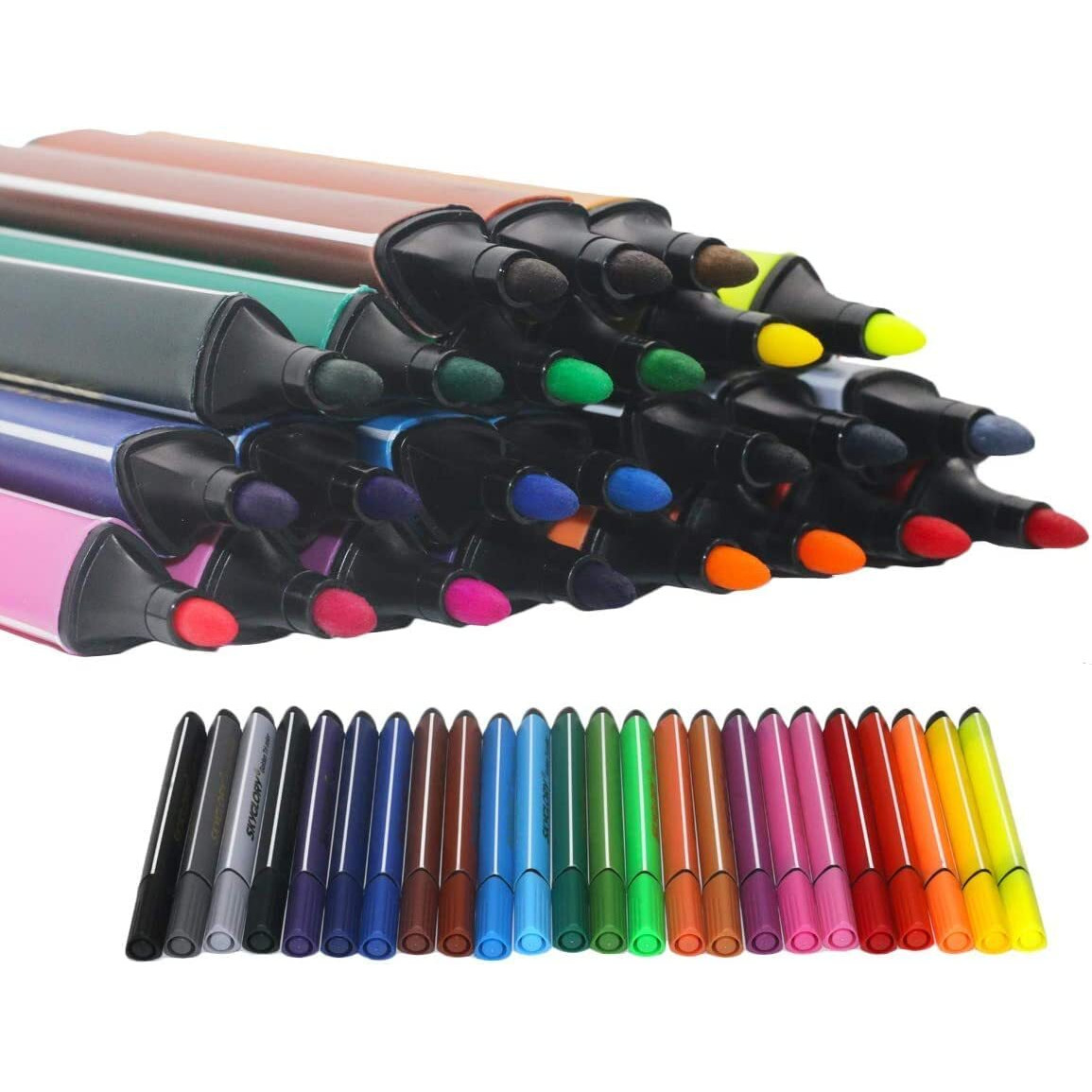 Invite Enterprise Washable Watercolor Pens Set - Coloring Kit Art Markers Color Sketch Pens Set Kids Artists Sketching Drawing Materials Craft Supplies Return Gift (24)