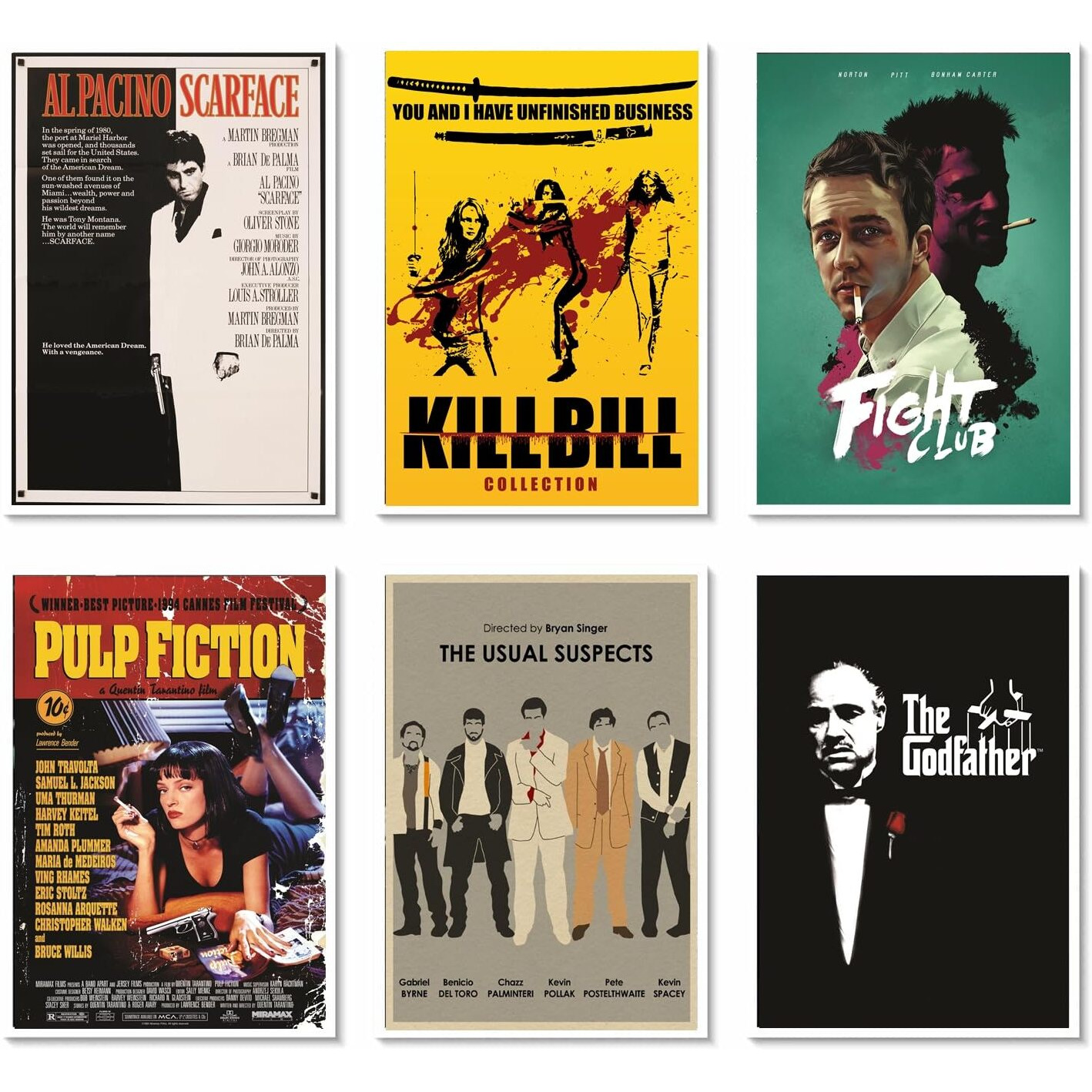 Pixelartz Wall Poster Classic Hollywood Movies Posters Hd Quality, Perfect For Home, Office, Room, Decor Multicolor - Pack Of 6 | 12 X 18 | (Unframed)