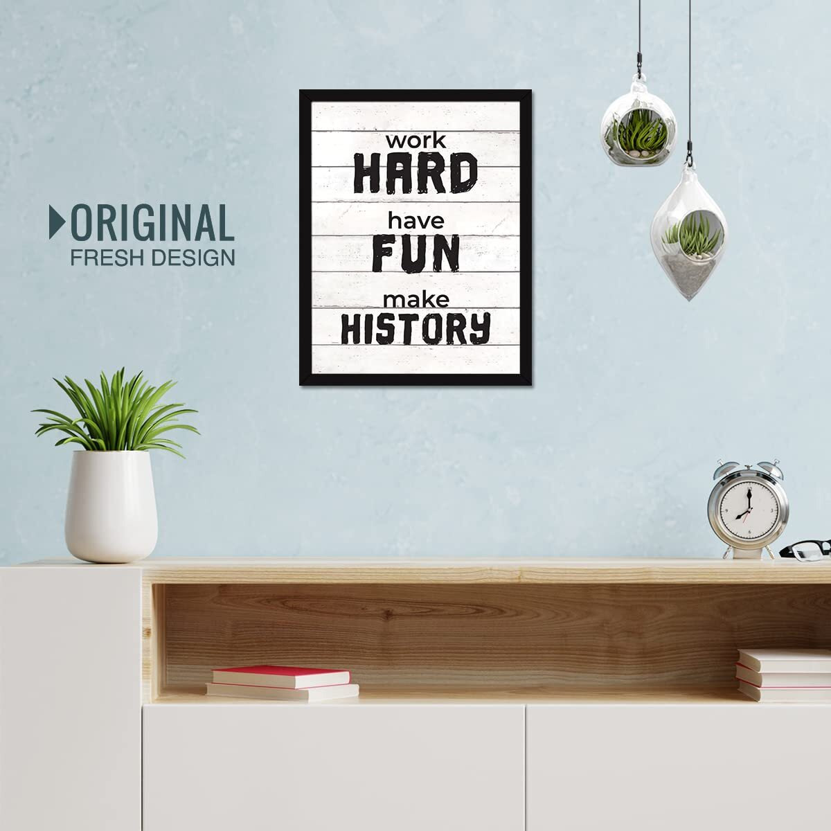 Chaka Chaundh - Hard Work Quotes Wall Frames - Hard Work Motivational Posters With Frame - Motivational Quotes Wall Framed Posters - (13.6 X 10.6 Inches)