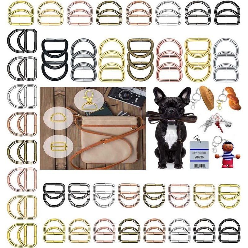 Diy Crafts 5 Pcs D Rings, Silvery, Iron Lobster Claw Clasps Swivel Lanyardstrigger Snap Hooks Strap, D Rings Slide Buckle For Keychain, Bags And Jewelry F (5 Pcs D Rings, Silvery)