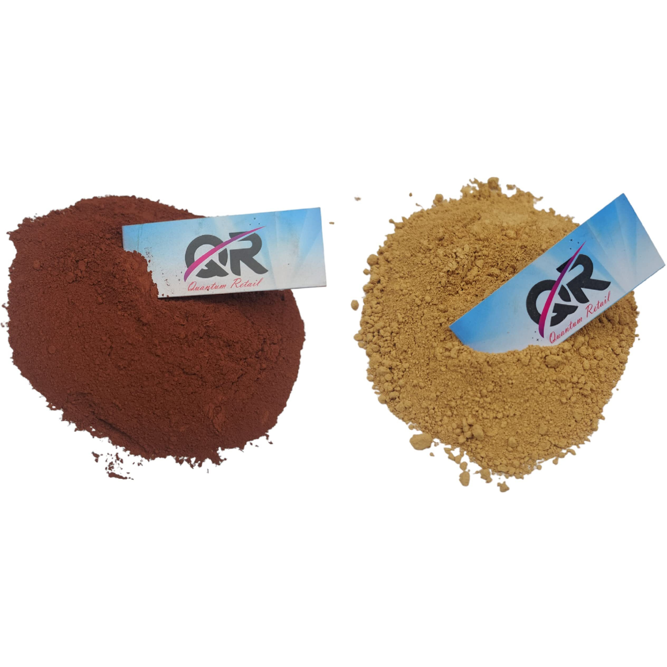 Quantum Retail - Yellow Oxide + Red Oxide Pigment Powder For Flooring. (900 Grams Yellow Oxide Powder + 900 Grams Red Oxide Powder)