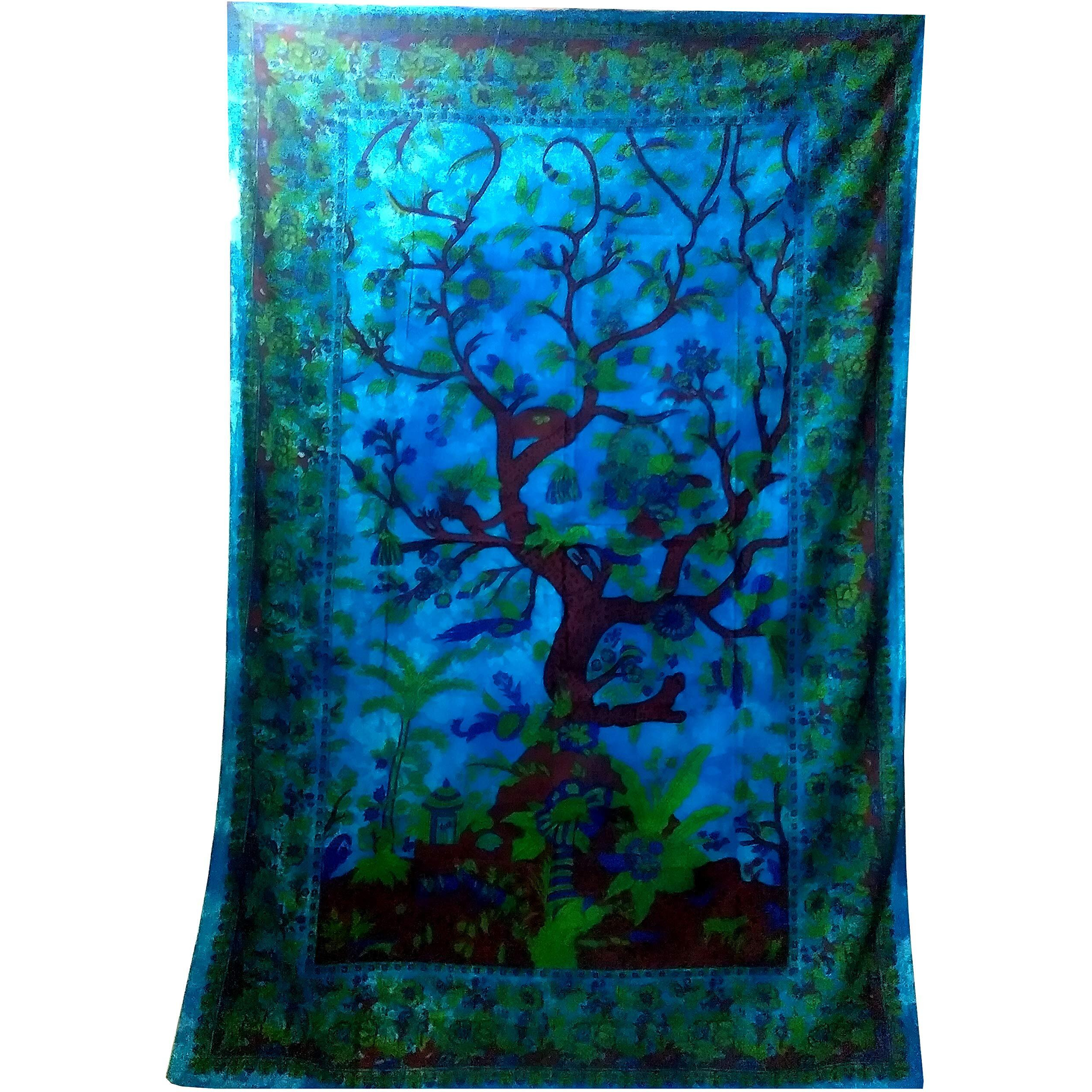 Purpledip Cotton Bed Cover Wall Poster Beach Throw 'The Origin' Bohemian Hanging Tapestry (20048)