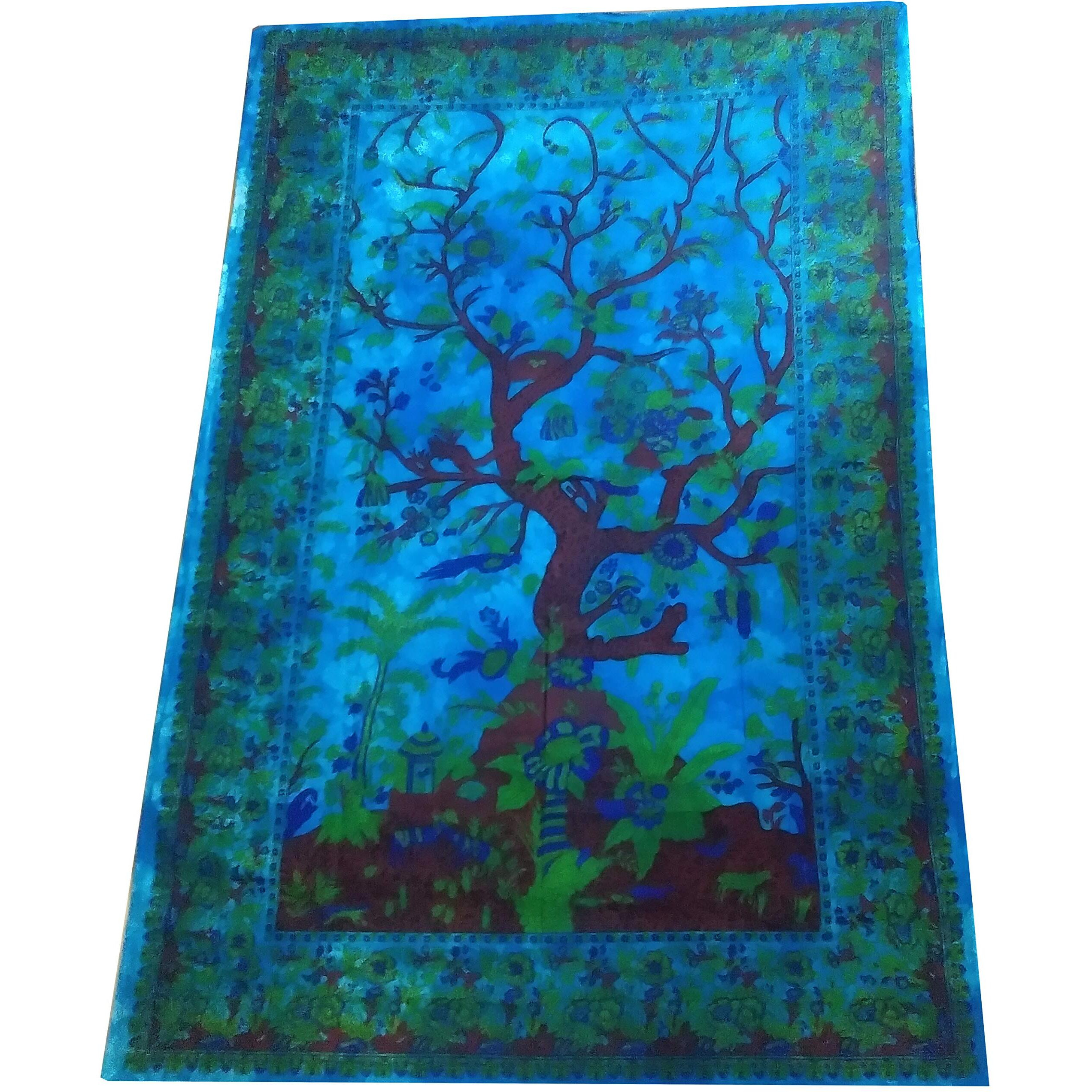 Purpledip Cotton Bed Cover Wall Poster Beach Throw 'The Origin' Bohemian Hanging Tapestry (20048)