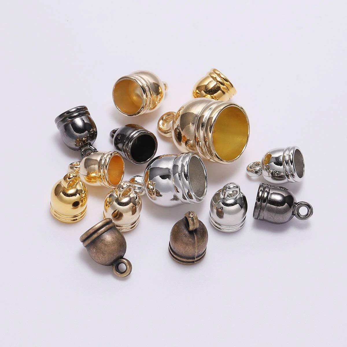 Diy Crafts Size 7 X 10Mm, Color Gold, 50Pcs/Lot Necklace End Tip Tassel Caps Beads Cap End Cap Bead Looms For Jewelry Making Findings Diy (Size 7 X 10Mm, Color Gold)