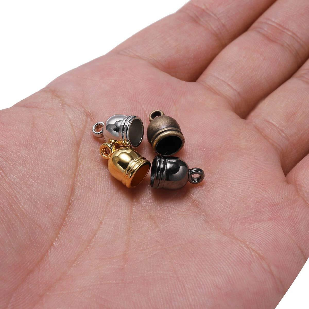 Diy Crafts Size 7 X 10Mm, Color Gold, 50Pcs/Lot Necklace End Tip Tassel Caps Beads Cap End Cap Bead Looms For Jewelry Making Findings Diy (Size 7 X 10Mm, Color Gold)