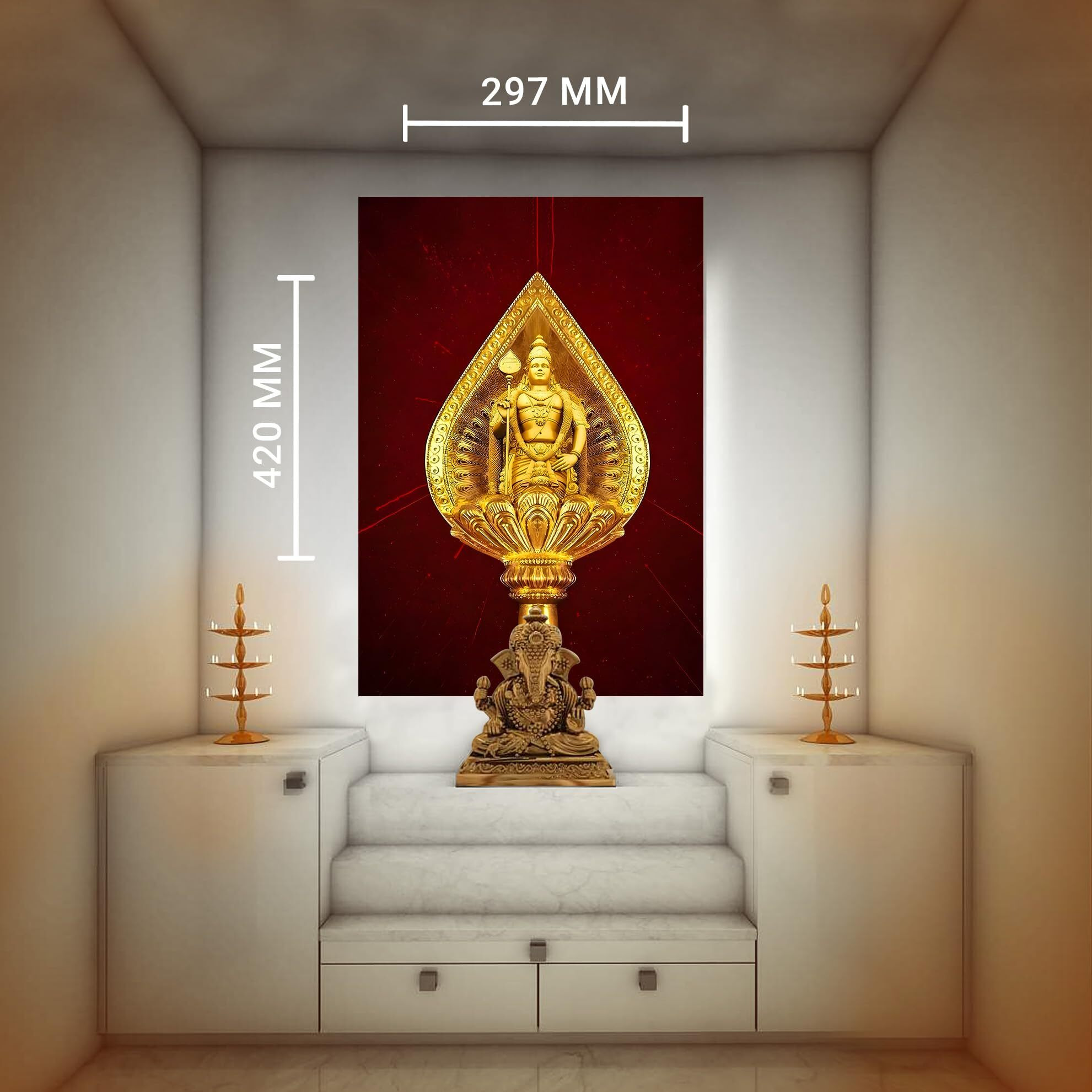 Lord Murugan Vel Posters | Tamil God Murugan Vel Stickers | Lord Murugan Wall Stickers For Room Decoration