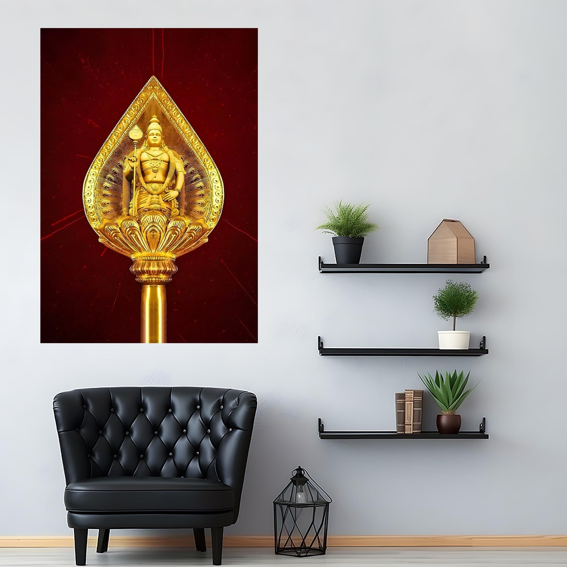 Lord Murugan Vel Posters | Tamil God Murugan Vel Stickers | Lord Murugan Wall Stickers For Room Decoration