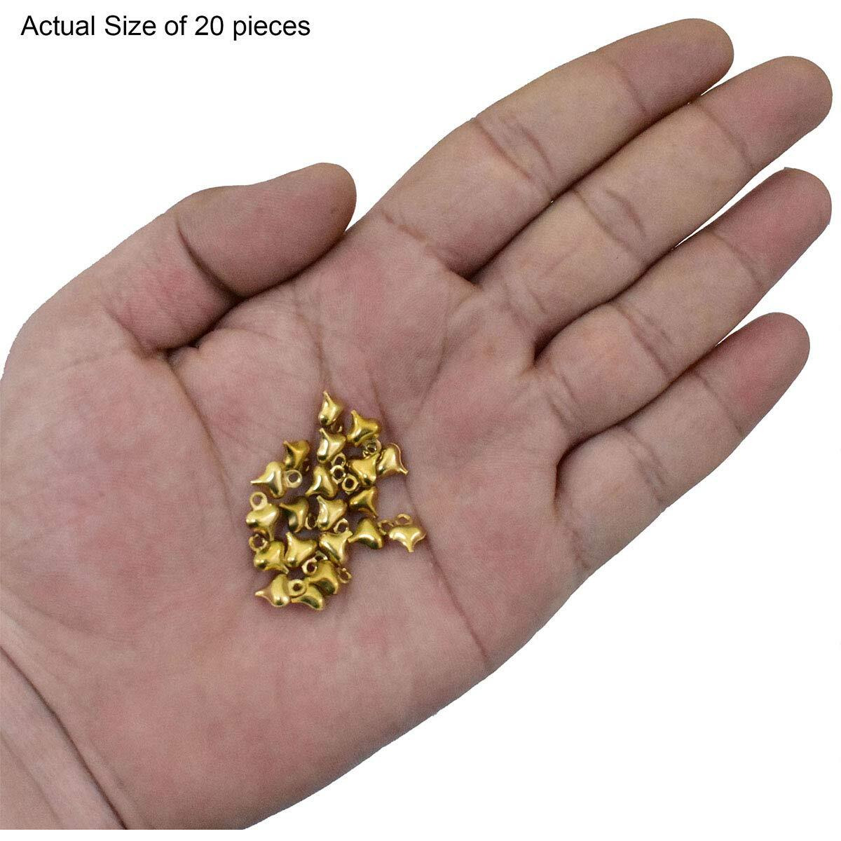 Embroiderymaterial Heart Shape Metal Charms Jewellery Findings For Jewellery Making (20 Pieces, 6X8 Mm)