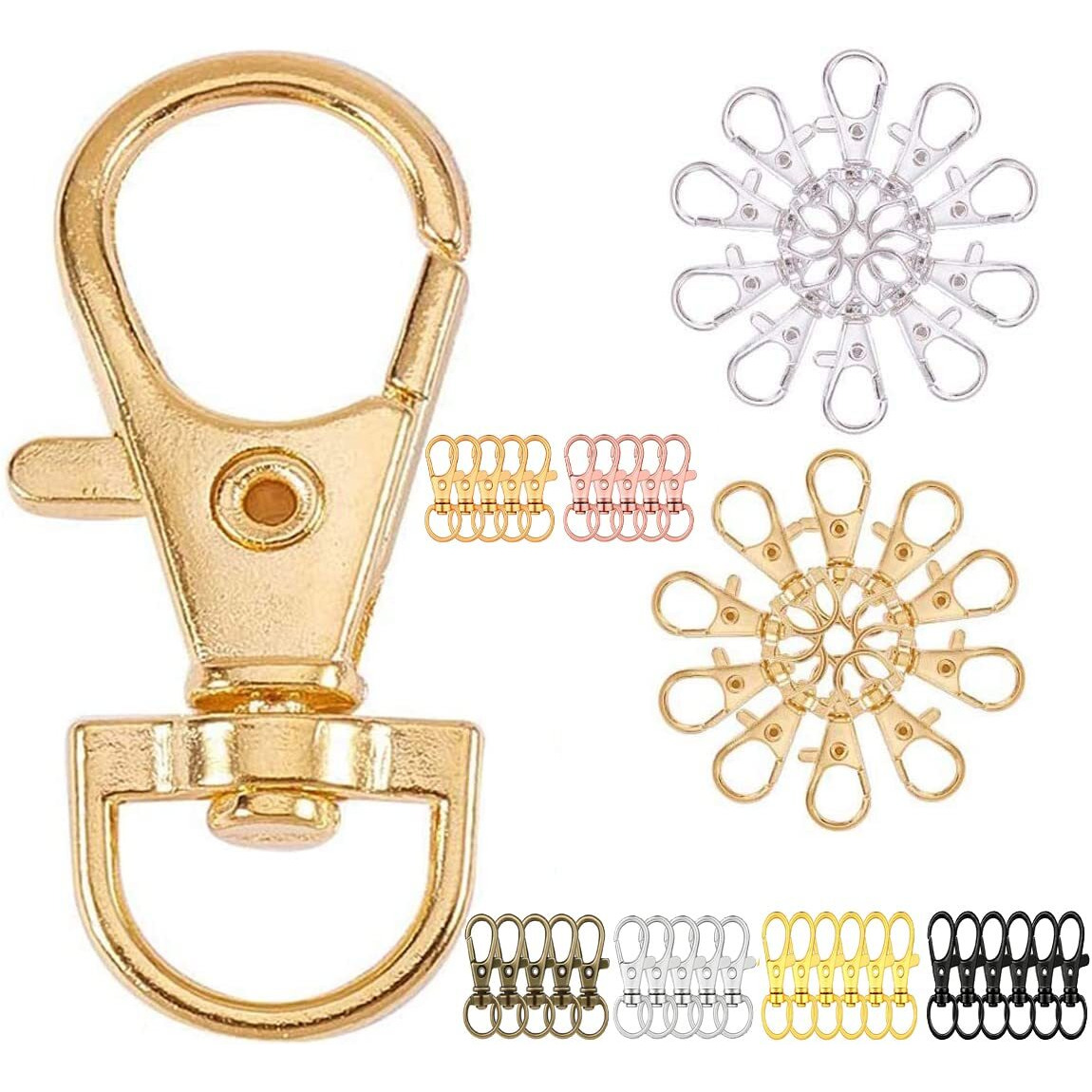 Diy Crafts 45X, Antqiue Gold, Metal Lobster Claw Clasps Swivel Lanyards Trigger Snap Hooks Strap 35X13Mm For Keychain, Key Rings, Diy Bags A(45X, Antqiue Gold)