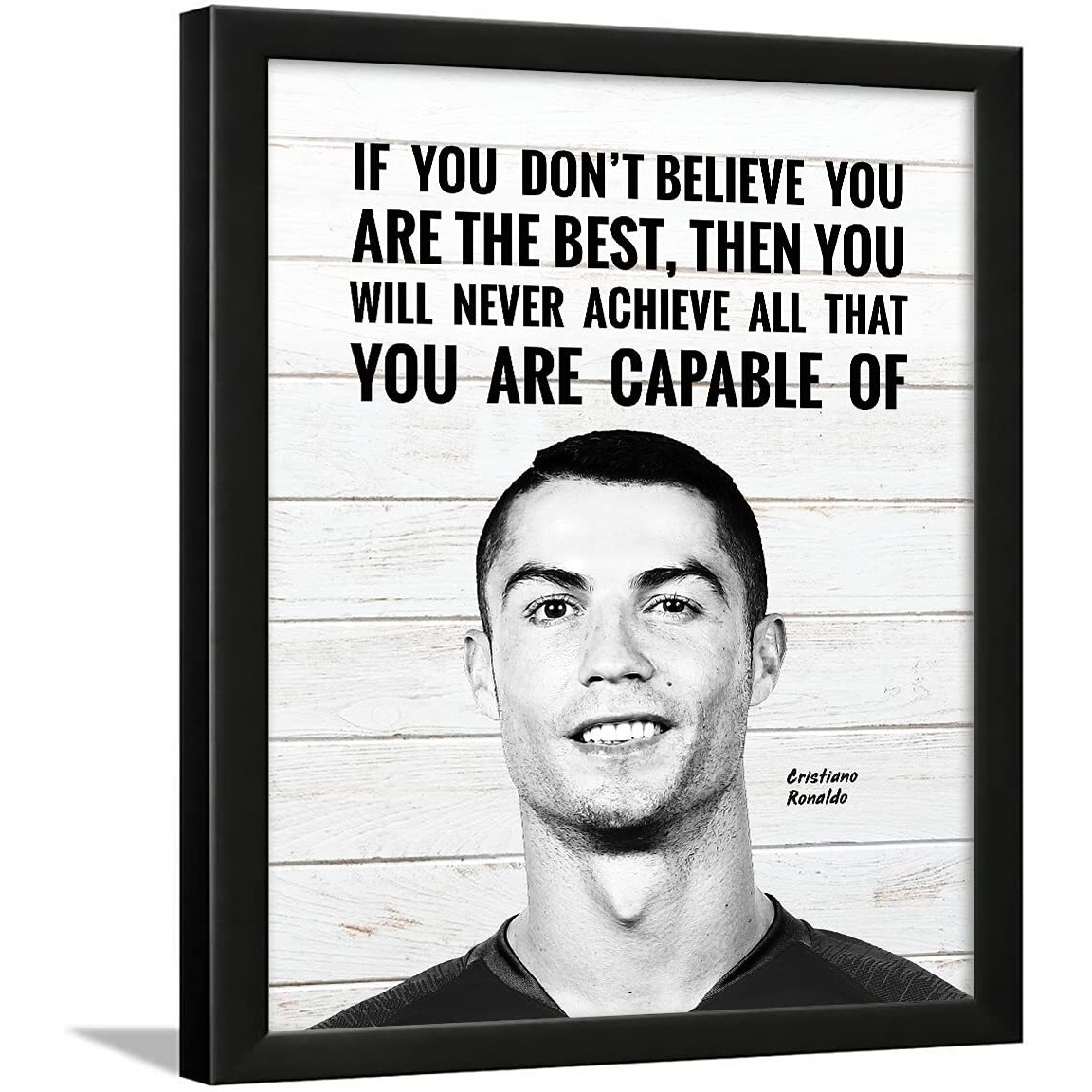 Chaka Chaundh - Ronaldo Quote Frame - Cristiano Ronaldo Posters With Frame - Ronaldo Quotes Posters  Ronaldo Photo Frame - (14 X 11 Inches) (Ronaldo White)