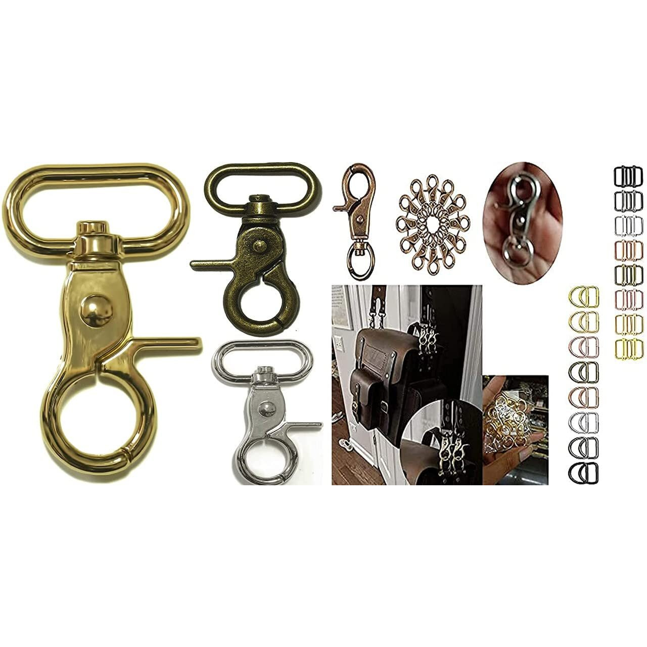 Diy Crafts 10 Pcs Swivel Clasps, Silvery, Iron Lobster Claw Clasps Swivel Lanyardstrigger Snap Hooks Strap, D Rings Slide Buckle For Keychain, Bags And Je (10 Pcs Swivel Clasps, Silvery)