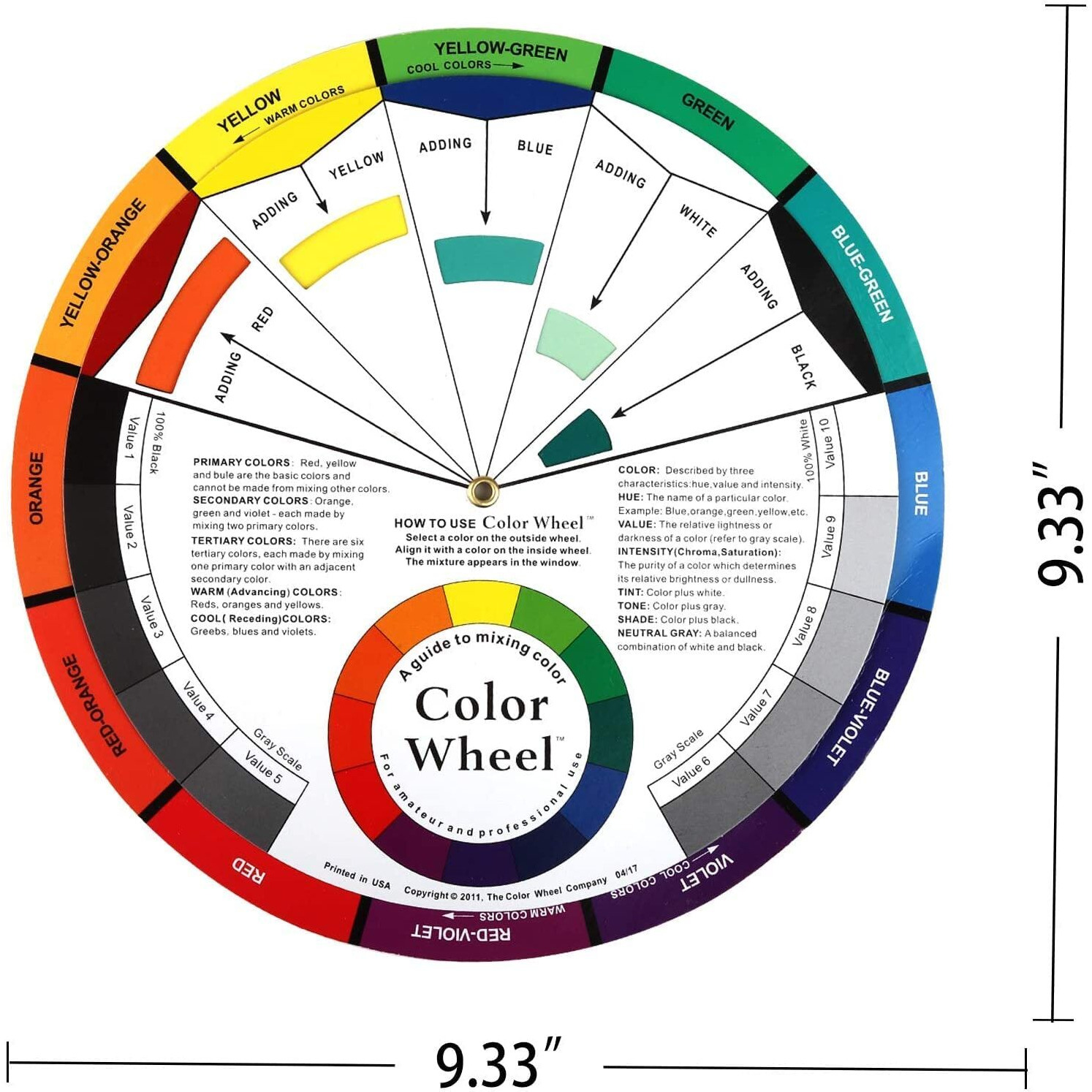 Amigozz Color Card  A Handy Color Mixing Guide For Students, Amateurs And Professionals  Definitions, Color Relationships, Color Wheel And More(1Pc)