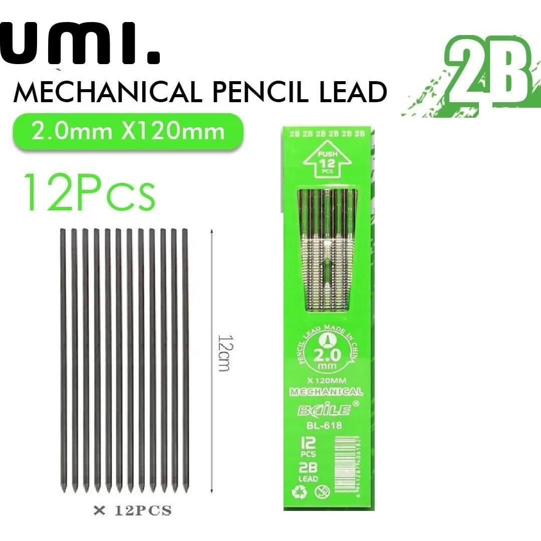 Amazon Brand - Umi 2.0 Mm Mechanical Lead Core Pencil Lead Box Set Of 5,Total 60 Pcs Lead