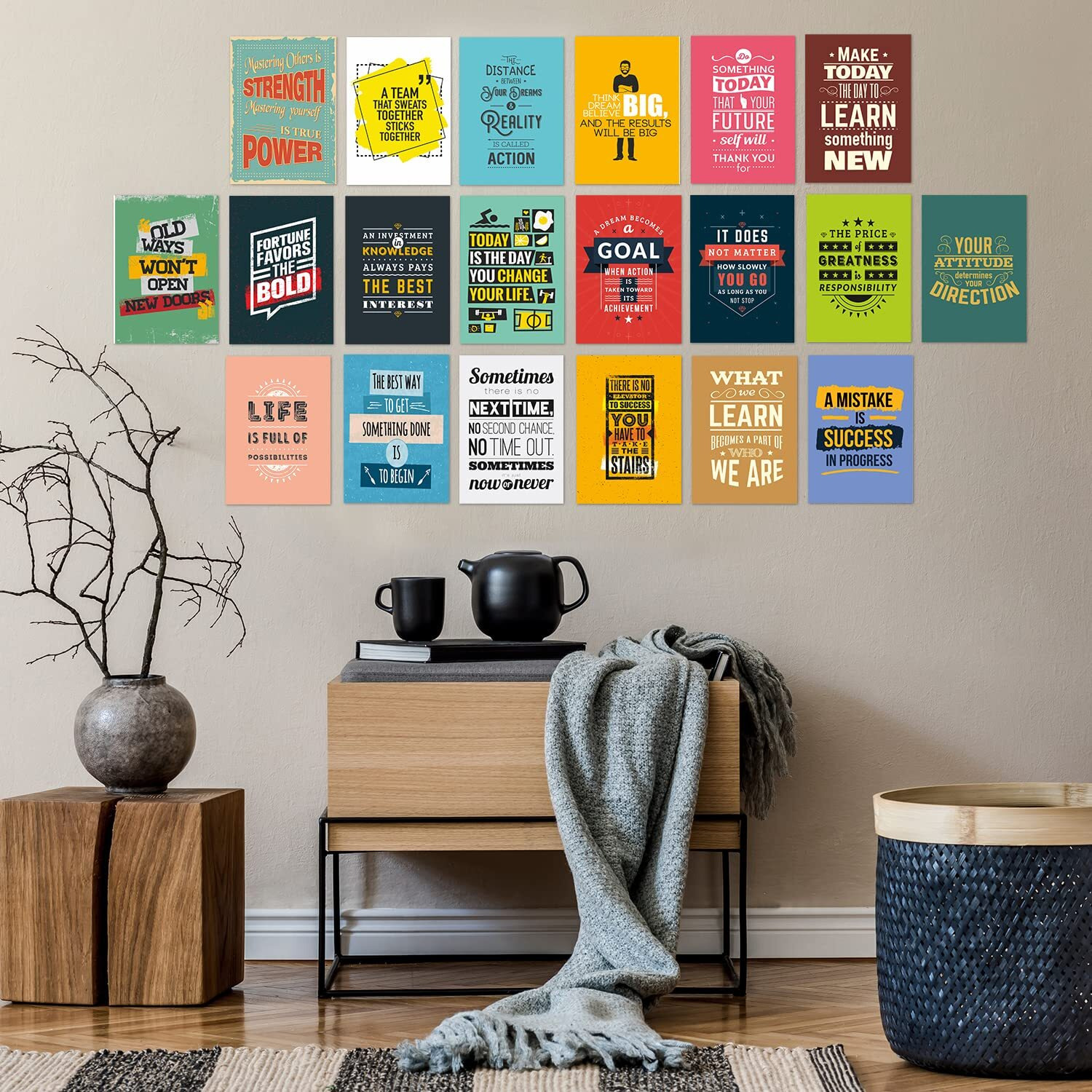 Paper Plane Design Inspirational Wall Posters - Quotes And Motivational Abstract Poster For Home Office Living Room Bedroom Decor (A4 Size) (Unframe)
