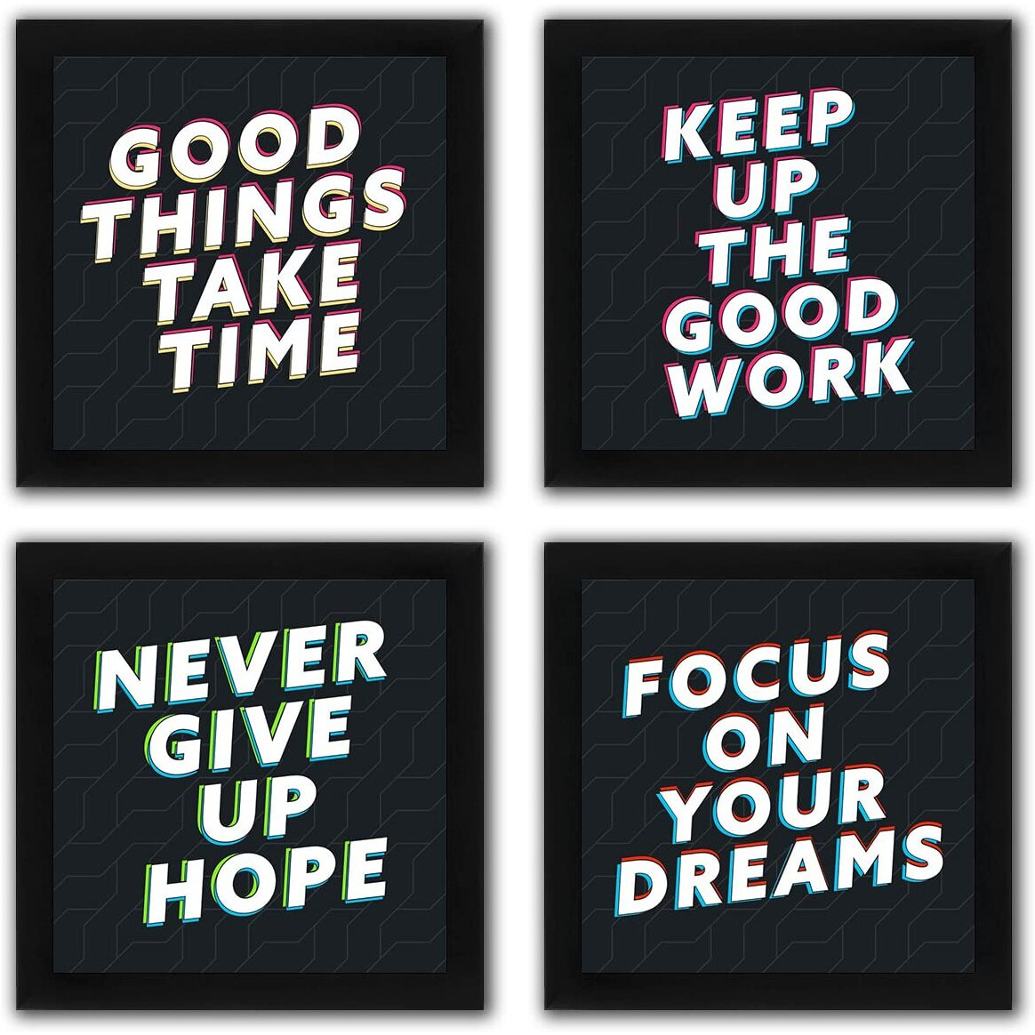 Interio Crafts Motivational Framed Poster For Wall Decor - Frame Size 9 X 9 Inches.