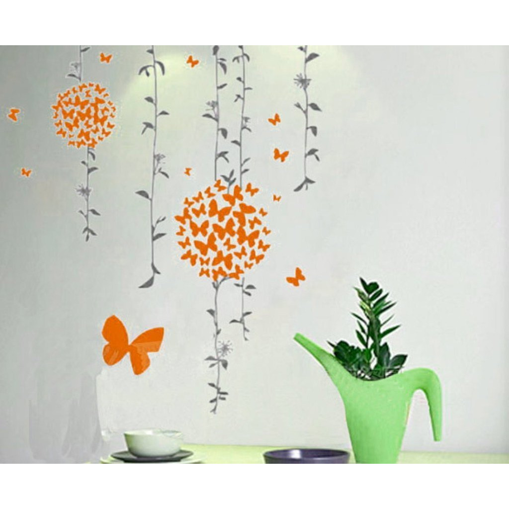 Decals Design 'Butterflies' Wall Sticker (Pvc Vinyl, 50 Cm X 70 Cm, Multicolour)