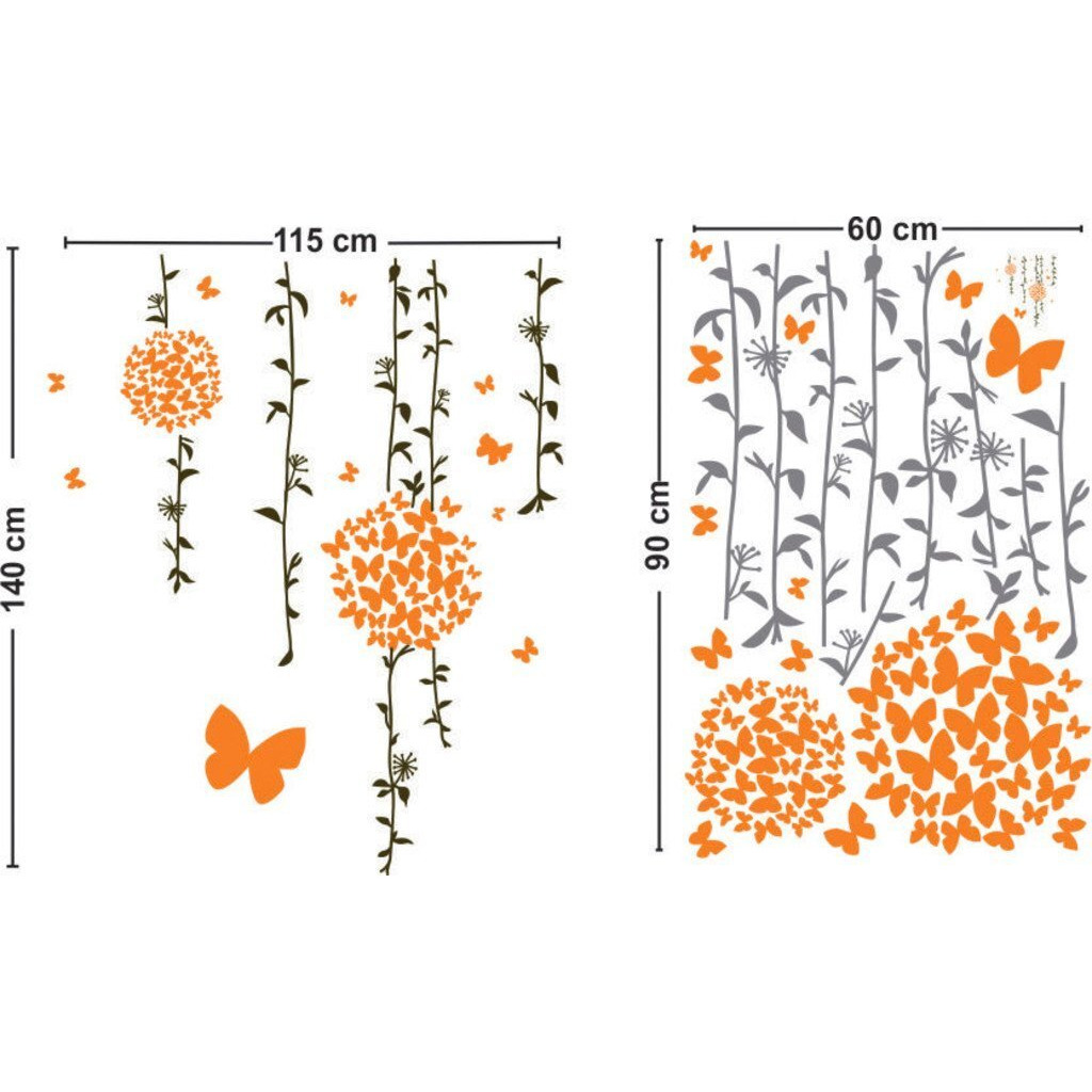 Decals Design 'Butterflies' Wall Sticker (Pvc Vinyl, 50 Cm X 70 Cm, Multicolour)
