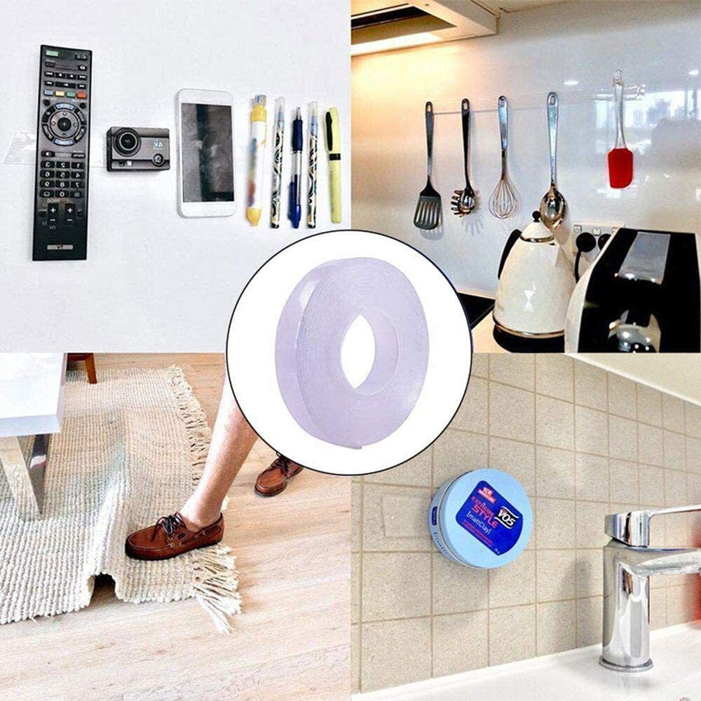 Vhoi ( 1-Pcs Double Sided Tape Heavy Duty Self Adhesive Tape Two Side Sticky Pads Strong Strips Reusable Removable Clear Silicone Tapes For Picture Hanging Photo Frame, Carpet Glue 1Mm - 3M (1)