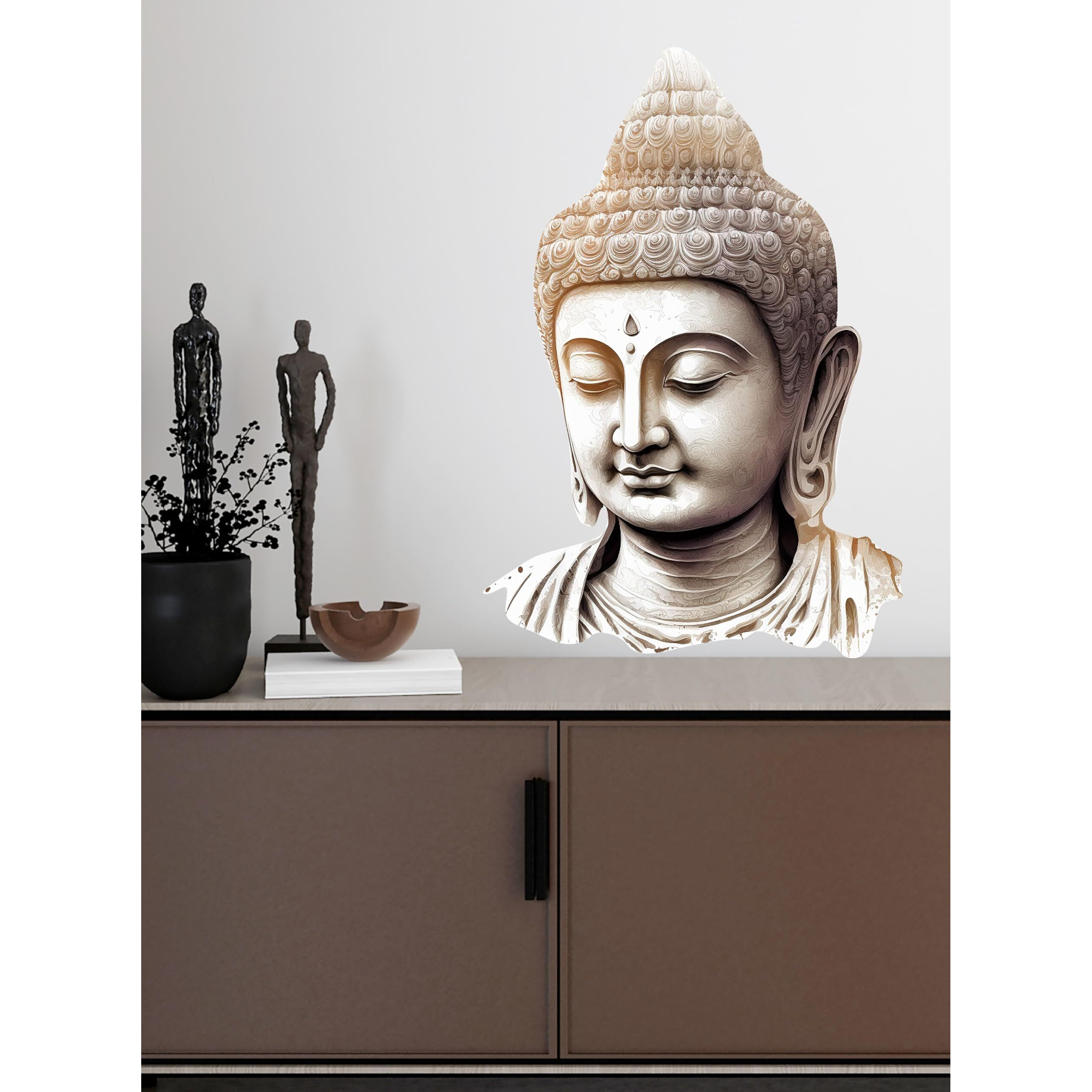 Creative Edge Creativeedge Pvc Vinyl Wall Sticker Lord Buddha Design Light Grey (61 Cm X 42 Cm)