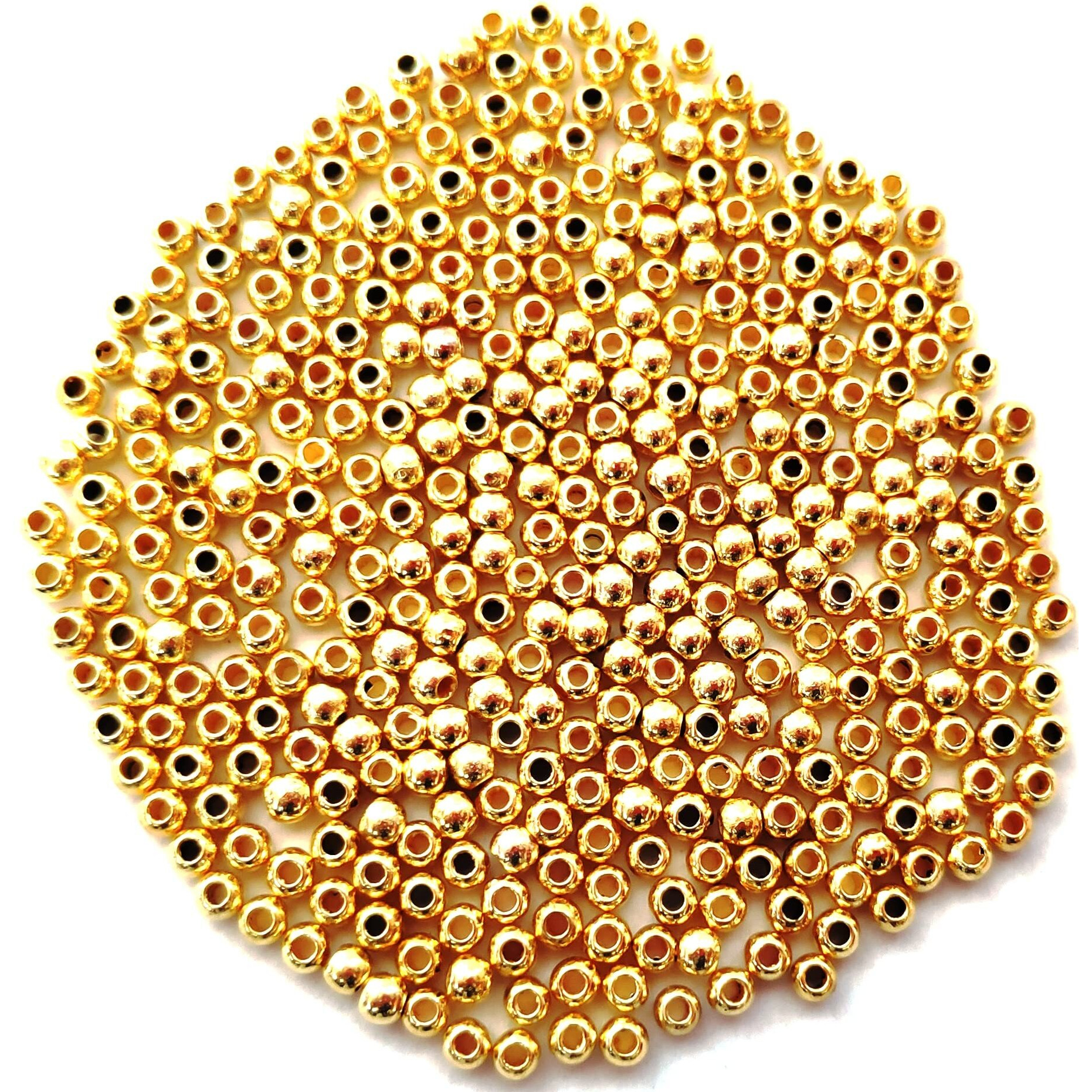 Gosetget 3000 Ball Beads Gold Color Plastic Beads For Jewelry Making, Arts And Crafts Work, Necklace, Bracelet Earring Diy Kit (Ball-2Mm)