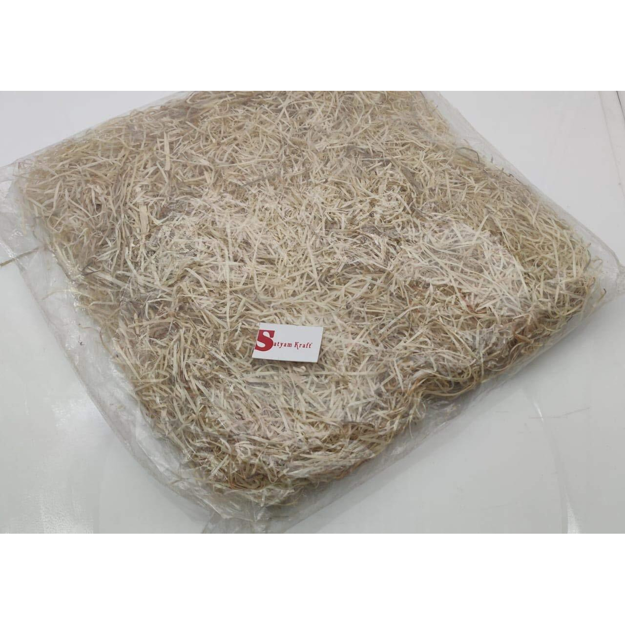 Satyam Kraft 50 Gm Paper Grass Strips, Crinkle Cut Shredded Paper Reusable Non Toxic,Material Wrapping, Christmas Basket Packaging Filling,Hamper Decor,Gift Box Fillers,Craft Diy Other Occasion(Beige)