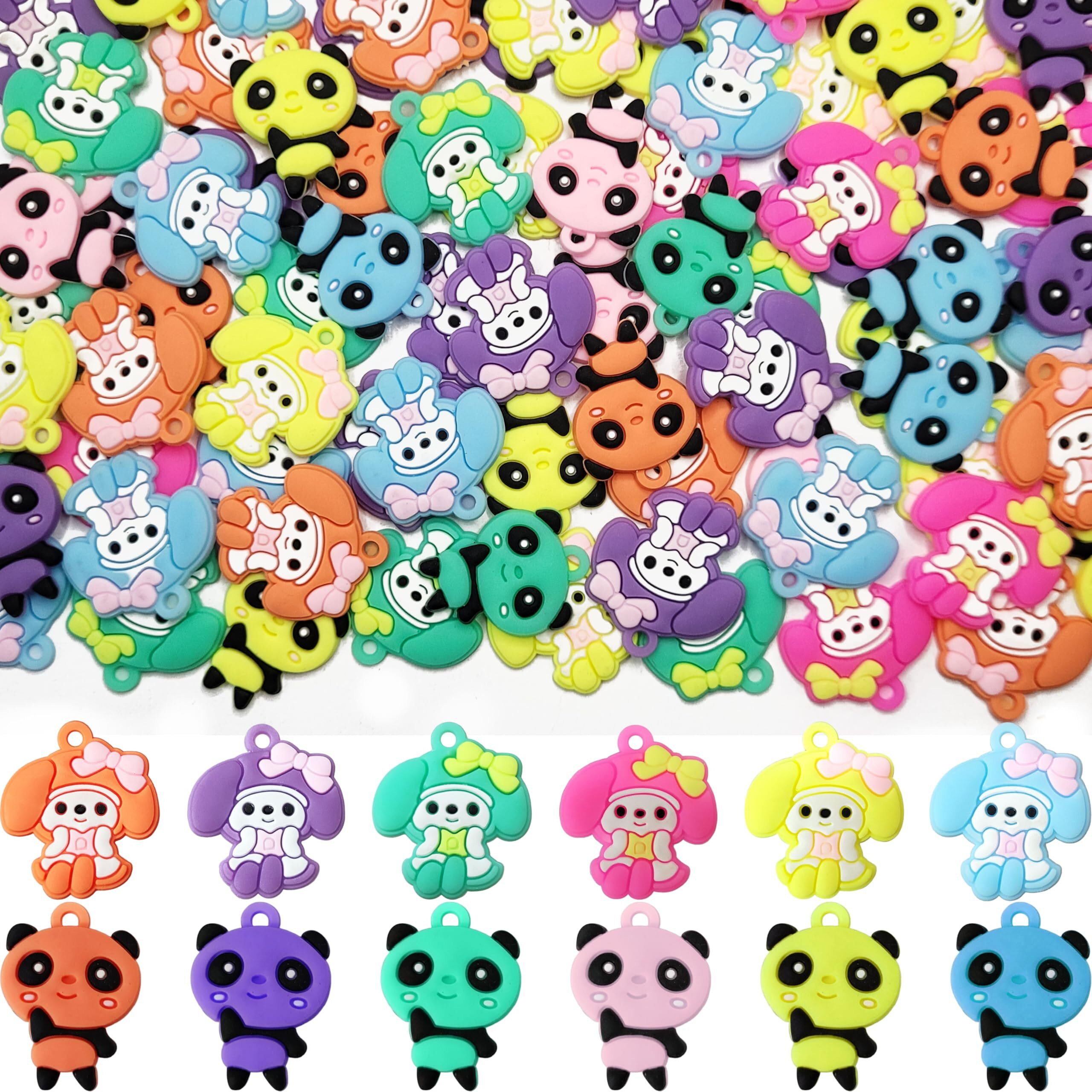 Indikonb Multicolour Silicone Charms Set For Jewellery Making  Large Charms For Bracelets, Necklaces, Kids Accessories & Resin Crafts  Pack Of 50 (Mix Charm)