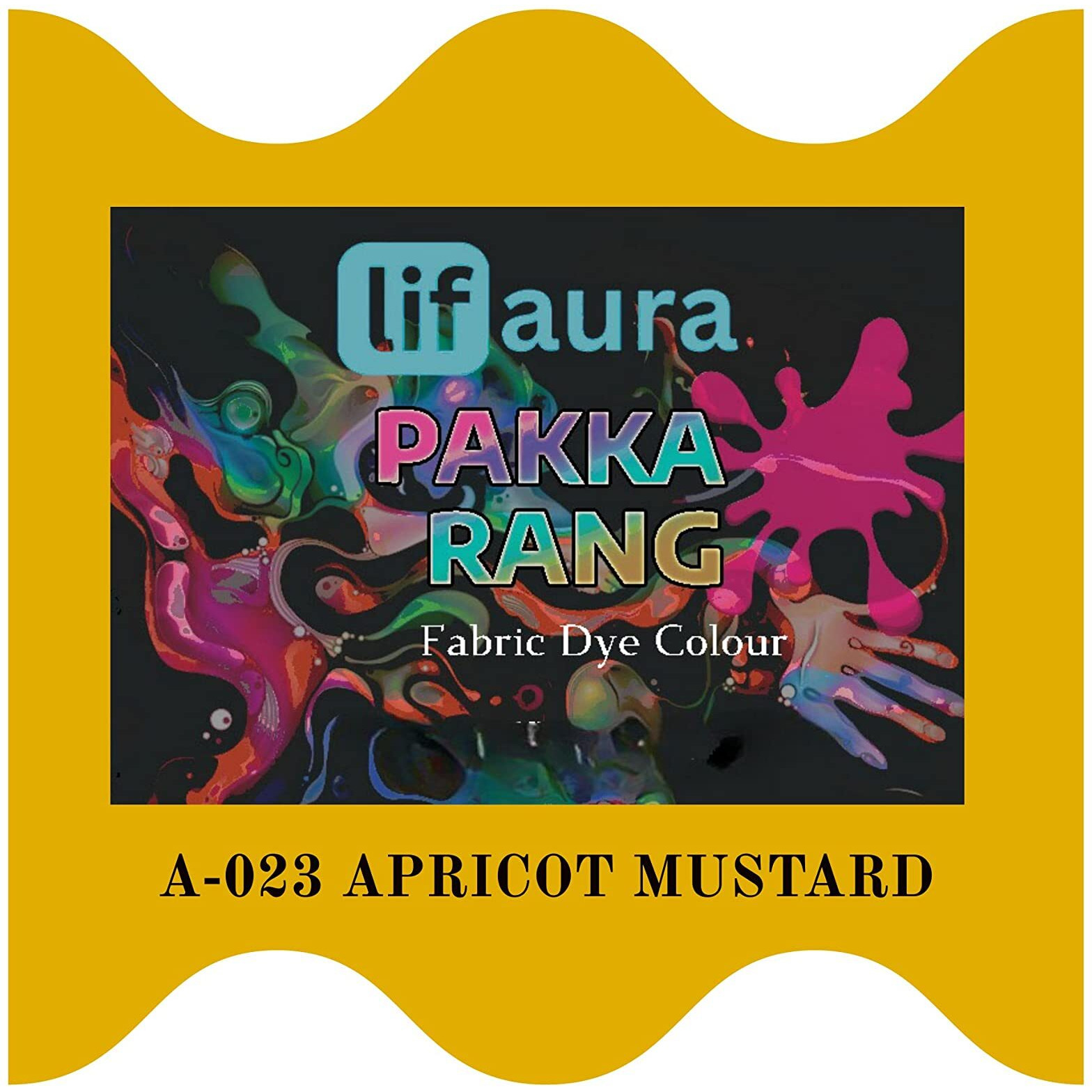 Prokart Lifaura Pakka Rang Kit Fabric Permanent Dye Color Kit Pack Of 5 Sachets (5G Each 25G Pack) 30G Dyfixer, 2Pair Gloves And 5 Rubber Band Shadea-23  Apricot Mustard