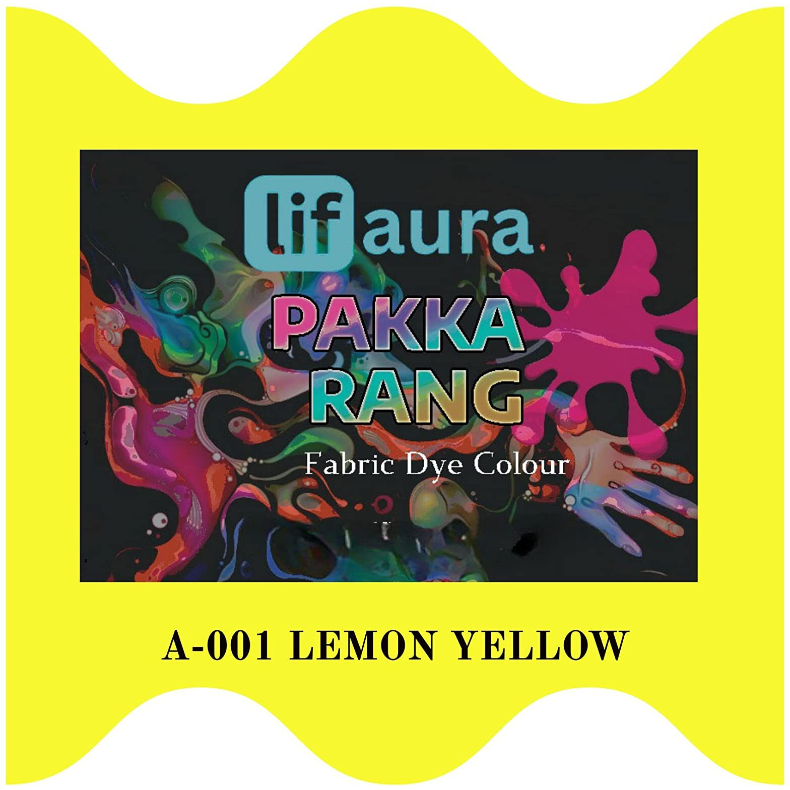 Prokart Lifaura Pakka Rang Kit Fabric Permanent Dye Color Kit Pack Of 5 Sachets (5G Each 25G Pack) 30G Dyfixer, 2Pair Gloves And 5 Rubber Band Shadea-01 Light Yellow