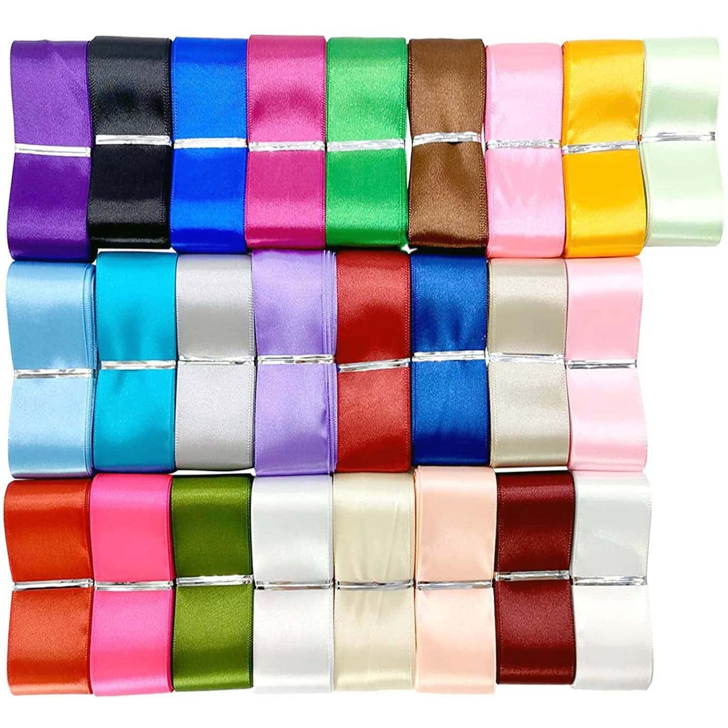 Diy Crafts 10Mtr, Mutli-Color, Multi Color Non Fading Woven Ribbon For Floral Arrangement (Double Face Ribbon) Unsorted Bulk Gift Wrapping Party Decoration Christmas,Bir (10Mtr, Mutli-Color)