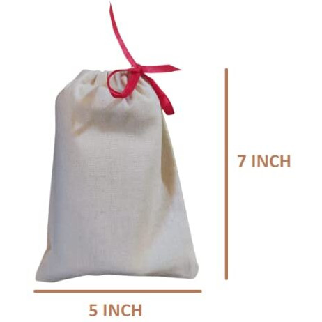 Wud 10Pcs Gift Bags,7X5Inch For Return Gifts On Christmas, Wedding, Favor Box, Parties, Birthday, Baby Shower,New Yearmaterial- Thick Cotton Cloth