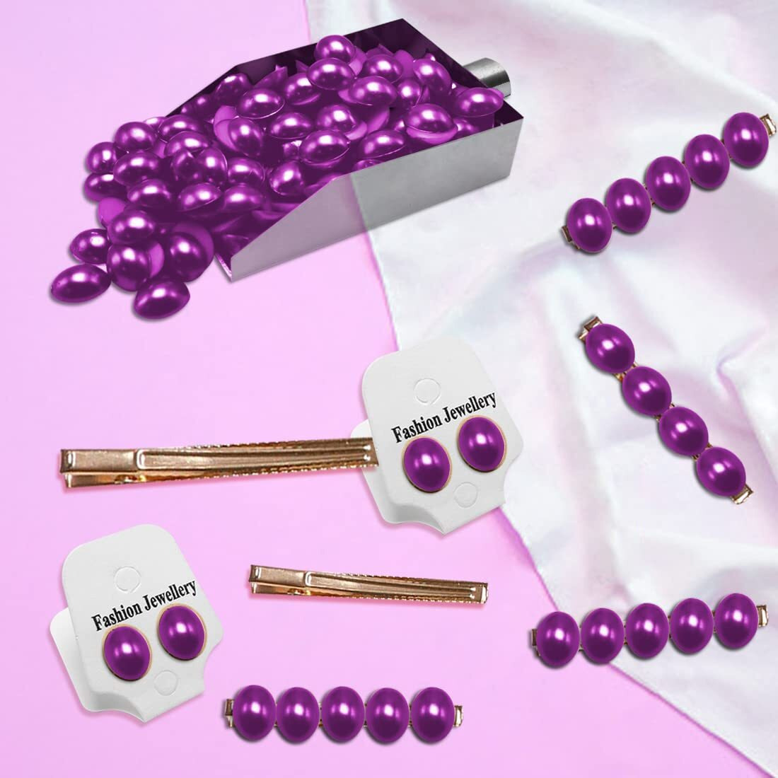 Diy Crafts 25 Grm, As Image, 8Mm X 10Mm As Image Diy Accessory Findings Jewellery Clasps Fittings Diy Jewellery Making Accessories Pearl Purple Color Plastic Material Sh (25 Grm, As Image)