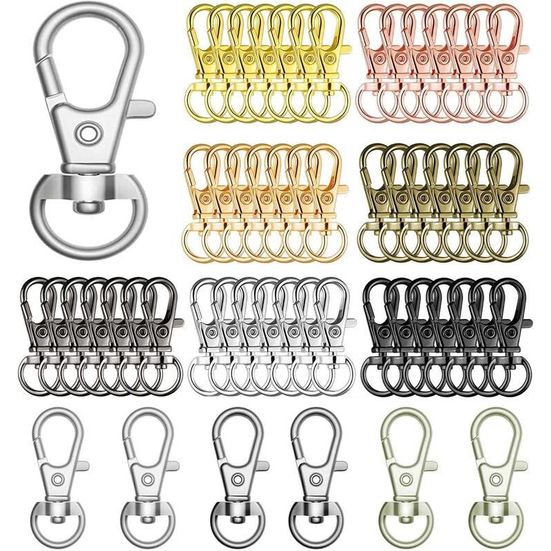 Diy Crafts 5X Swivel Snap D Hooks, Antique Gold, Keyrings & Keychains Round Swivel Snap Hooks Key Rings Metal For Lanyard, Id, Bags, Wallets, Lugg (5X Swivel Snap D Hooks, Antique Gold)