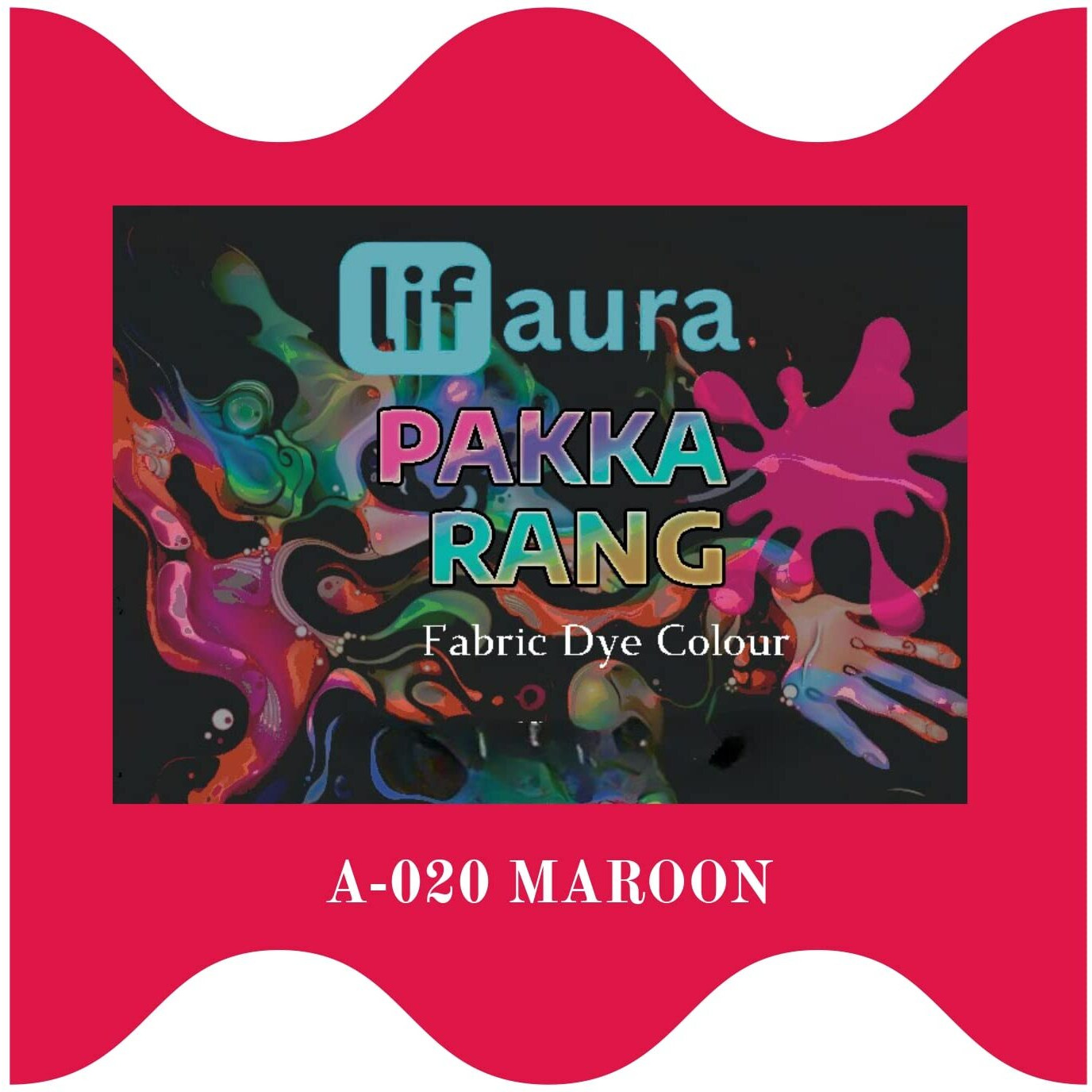 Prokart Lifaura Pakka Rang Kit Fabric Dye Includes Pack Of 5 Sachets (5G Each 25G Pack) 30G Dyfixer, 2Pair Gloves And 5 Rubber Band Shadea-20  Maroon
