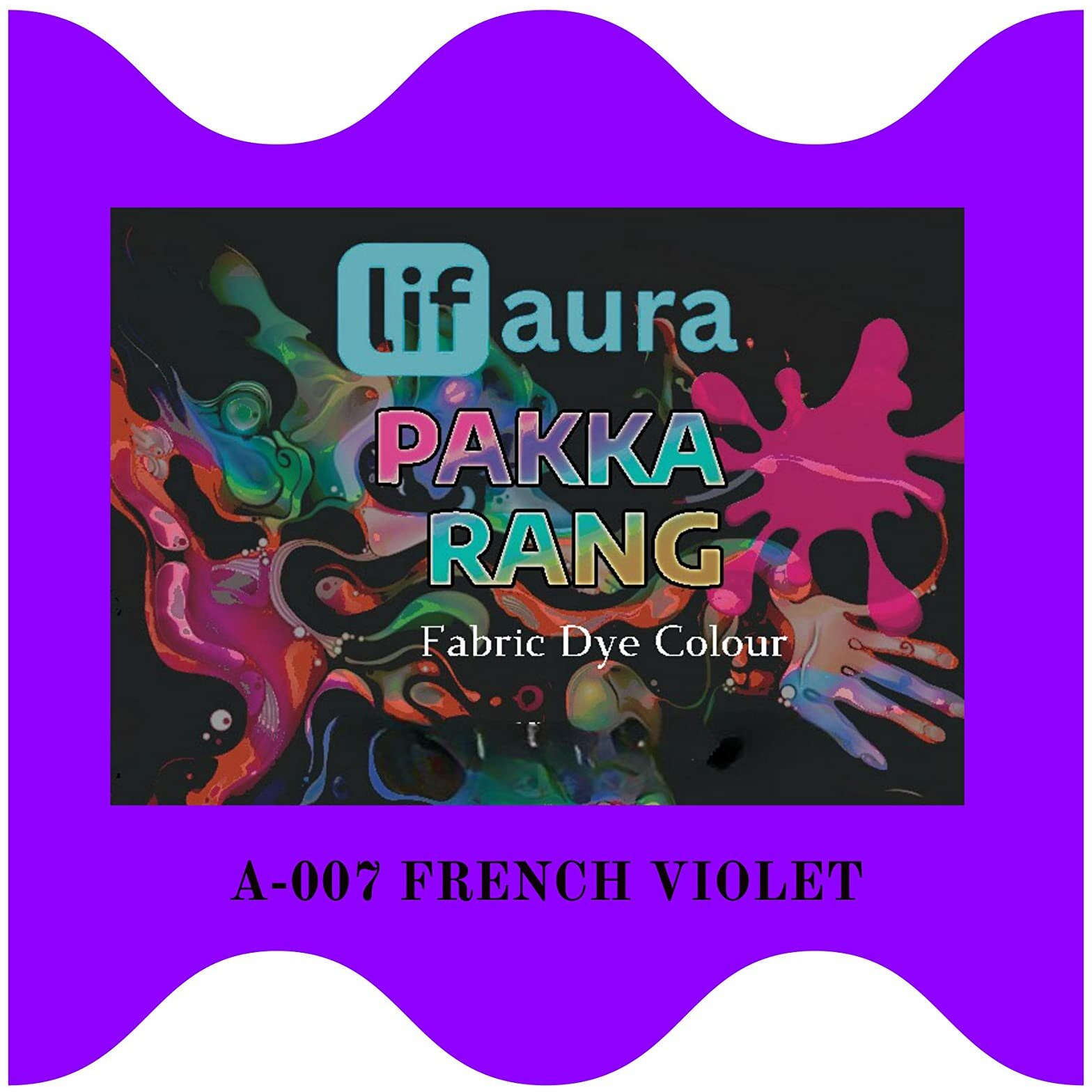 Prokart Lifaura Pakka Rang Kit Fabric Dye Includes Pack Of 5 Sachets (5G Each 25G Pack) 30G Dyfixer, 2Pair Gloves And 5 Rubber Band Pack Of 5 Sachets Shadea-07 French Violet