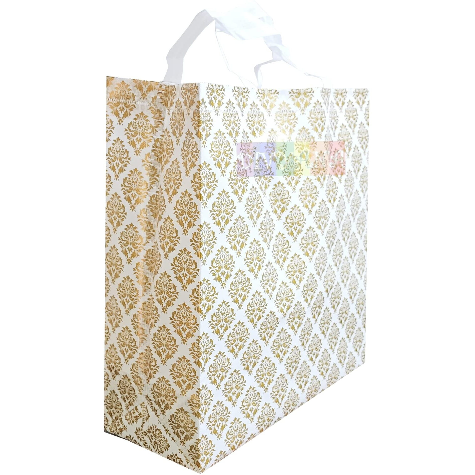 Divyana Printed Laminated Gift Bags, Large, 13X5X14 Inch / 33X13X35 Cm, Pack Of 10 Pcs