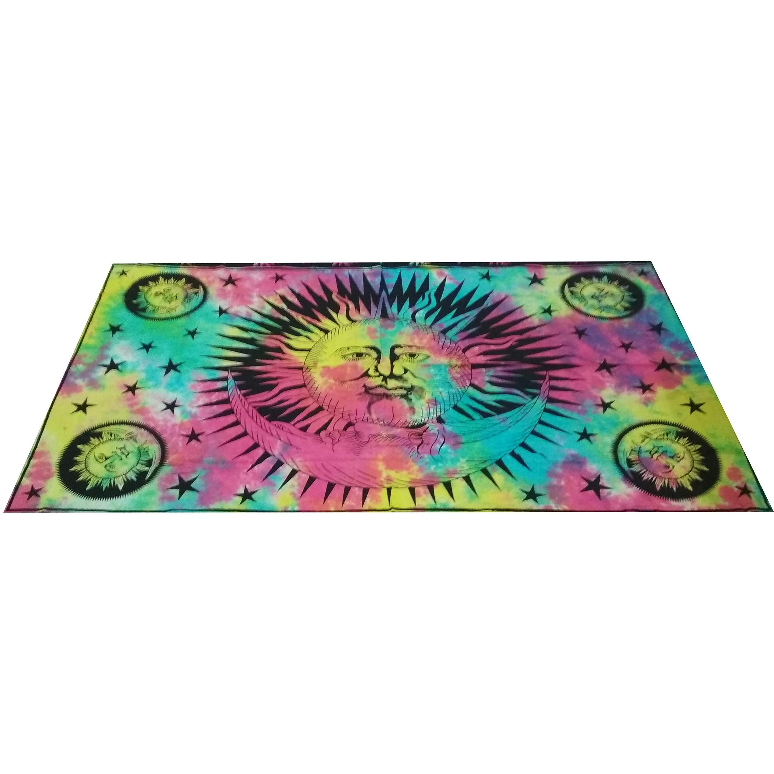 Purpledip Cotton Bed Cover Wall Poster Beach Throw 'smiling Sun' Bohemian Hanging Tapestry (20059)