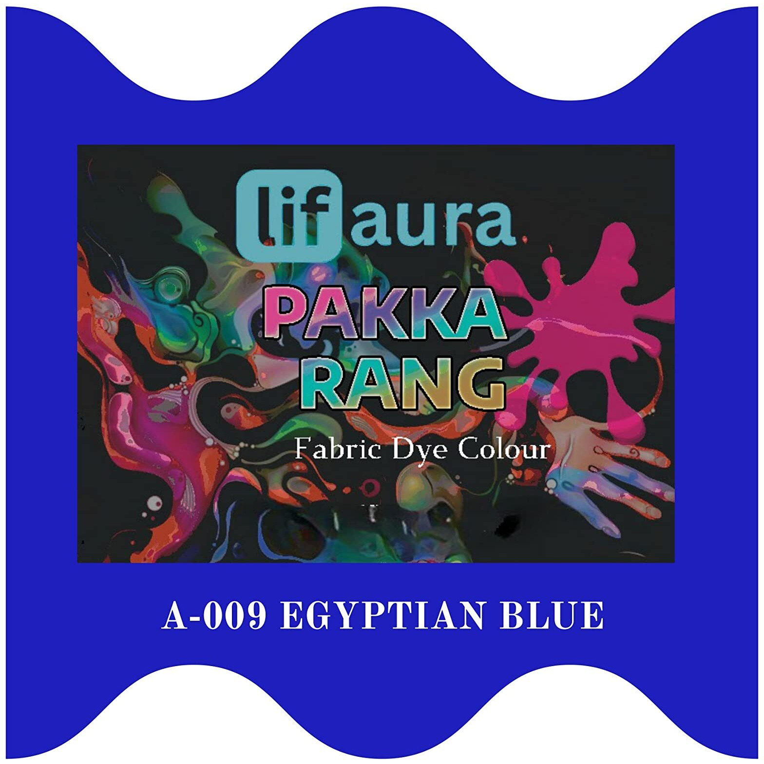 Prokart Lifaura Pakka Rang Kit Fabric Dye Includes Pack Of 5 Sachets (5G Each 25G Pack) 30G Dyfixer, 2Pair Gloves And 5 Rubber Band Pack Of 5 Sachets Shadea-09 Egyptian Blue