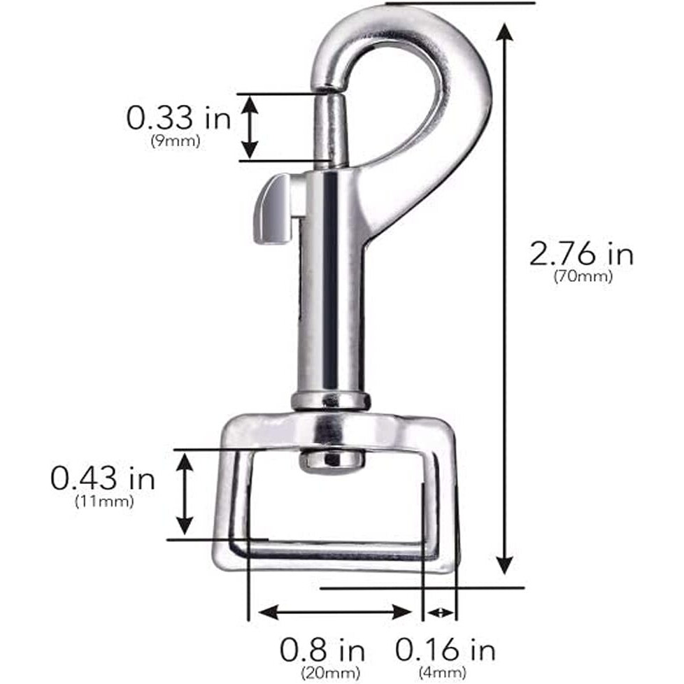 Diy Crafts 2, Bronze, Swivel Snap Hooks, Metal Heavy Duty Square Eye Clasp Buckle Trigger Clip Multi Best Spring Pet Buckle Key Chain For Linking Dog Leash Colla (2, Bronze)