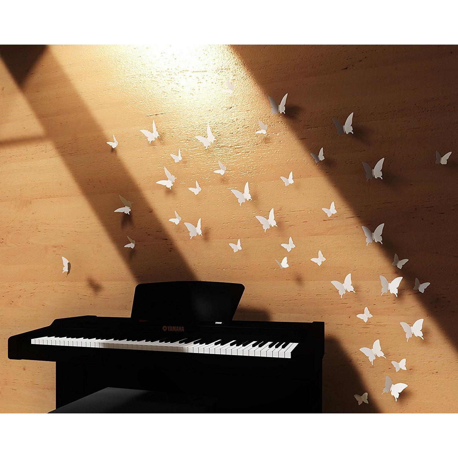 Jaamso Royals White 3D Butterflies Home Decor And Wall Decor Wall Sticker Combo Pack Of 12 Piece (13 Cm X 15 Cm, 3D Butterflies Craft)