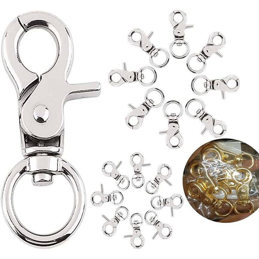 Diy Crafts 5 Pcs D Rings, Silvery Light, Lobster Claw Clasps Swivel Lanyards Trigger Snap Hooks Strap, D Rings Slide Buckle For Keychain, Bags And Jew(5 Pcs D Rings, Silvery Light)