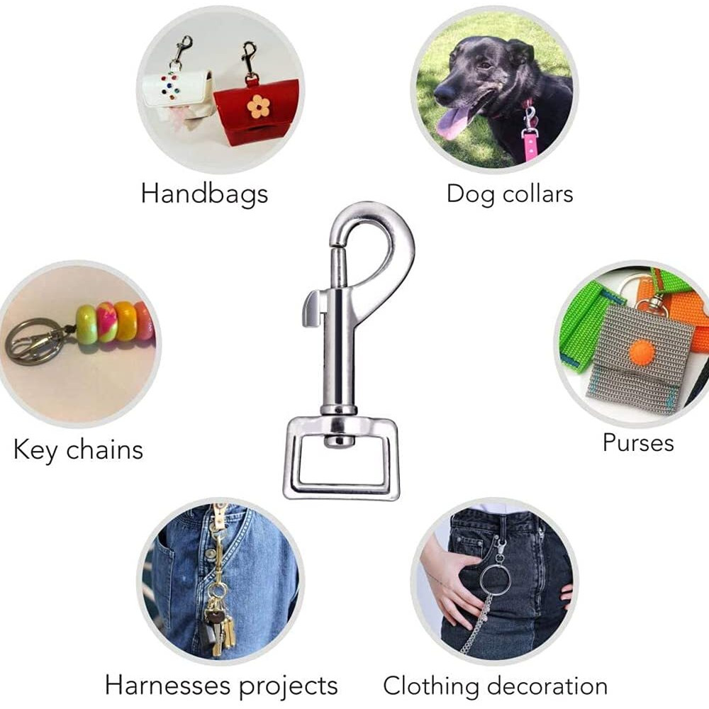 Diy Crafts Swivel Snap Hooks, Metal Heavy Duty Square Eye Clasp Buckle Trigger Clip Multi Best Spring Pet Buckle Key Chain For Linking Dog Leash Collar, Handmade (9, Antique Bronze)