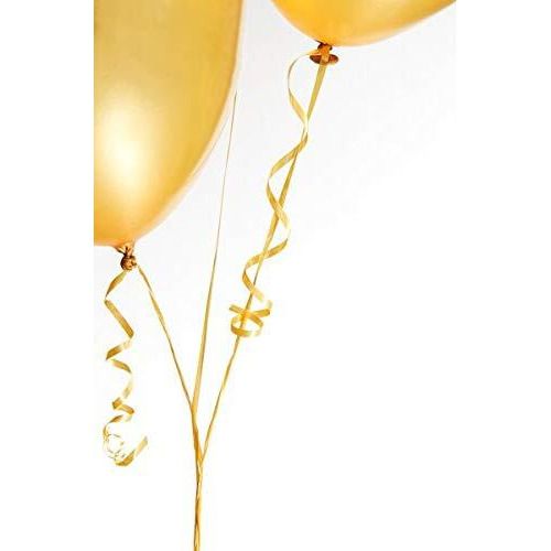 Toyxe Balloon Curling Ribbon For Decoration (Golden, 12 Pcs)
