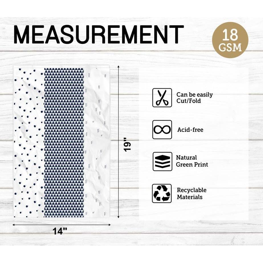 Townbus - 100 Nos Of Minimalist Printed Wrapping Paper | Perfect For Gift Wrapping, Storage, Stuffing, Wrapping Of Cloths, Arts And Crafts & Other Business Uses | Acid Free