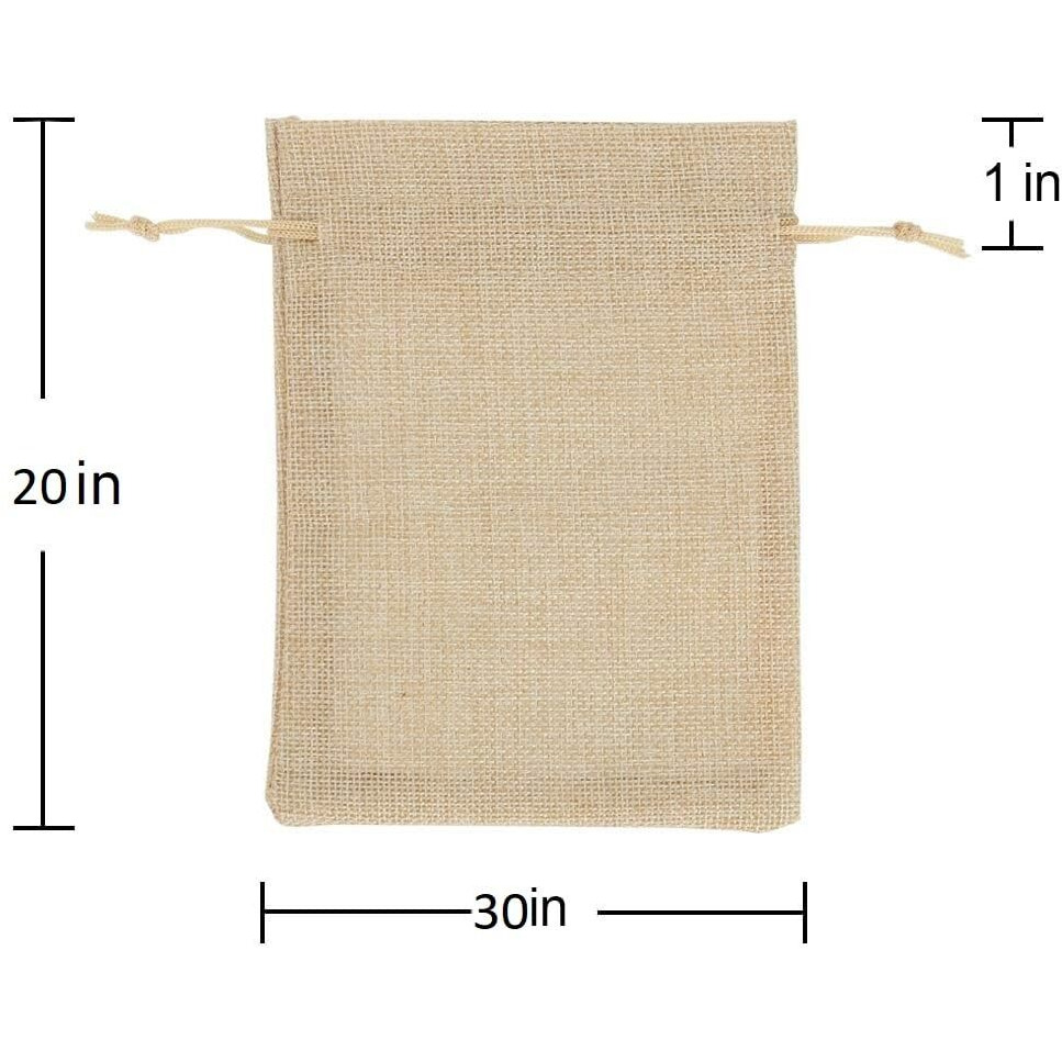 Prokart Natural Jute Non Printed Potli (Size  20X30) With Drawstring Gift Bags Jute Linen Pouches Burlap Gift Bags For Festivals, Functions, Baby Showers, Parties Multi Purpose Use Pack Of 10