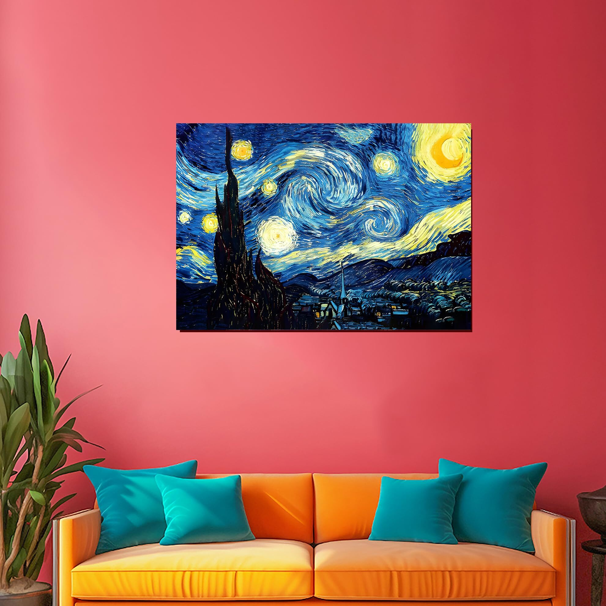 Van Gogh Starry Night Wall Art | Holographic Poster For Room Decoration