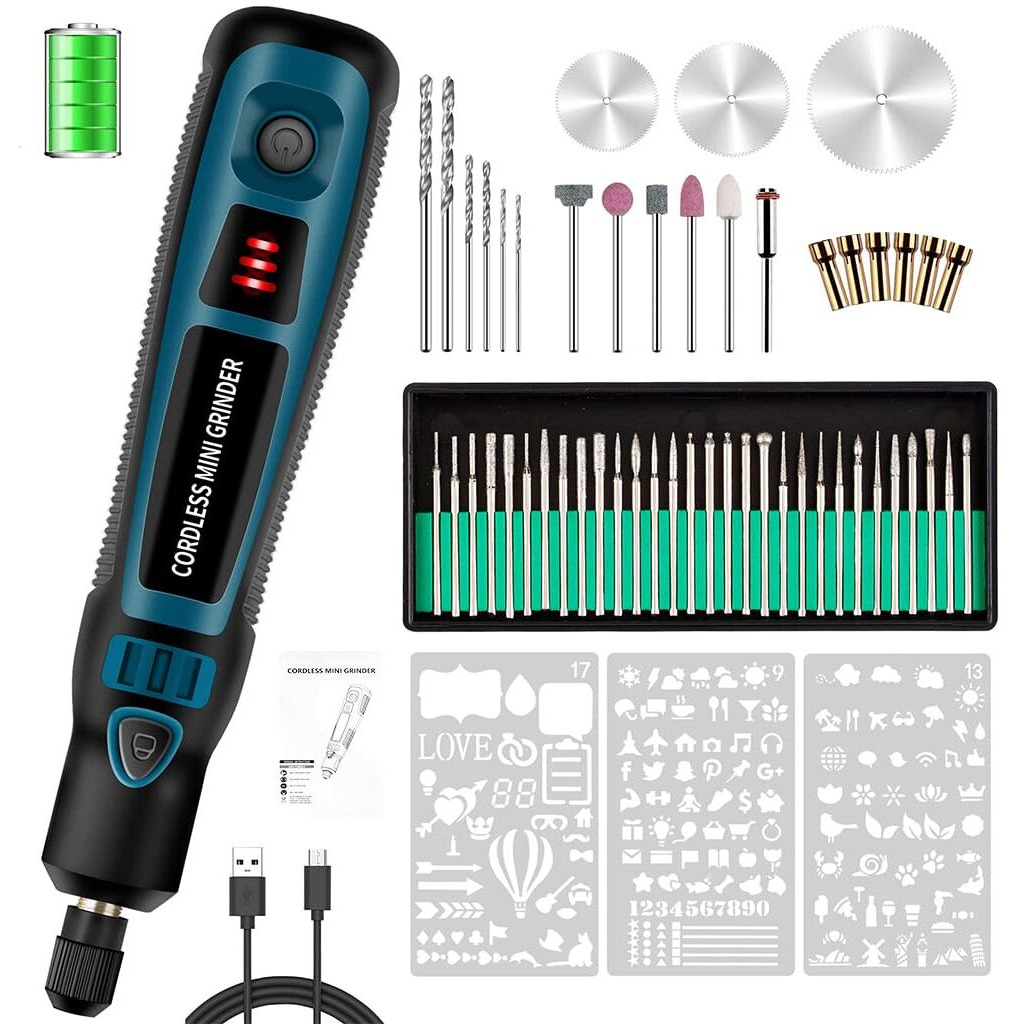 Serplex Electric Engraving Pen Kit With 44 Bits Cordless Usb Engraving Pen Engraving Machine Engraving Pen Kit Includes Pattern Templets Diy Engraving Pen For Wood, Stone, Metal, Jewelry, Ceramics