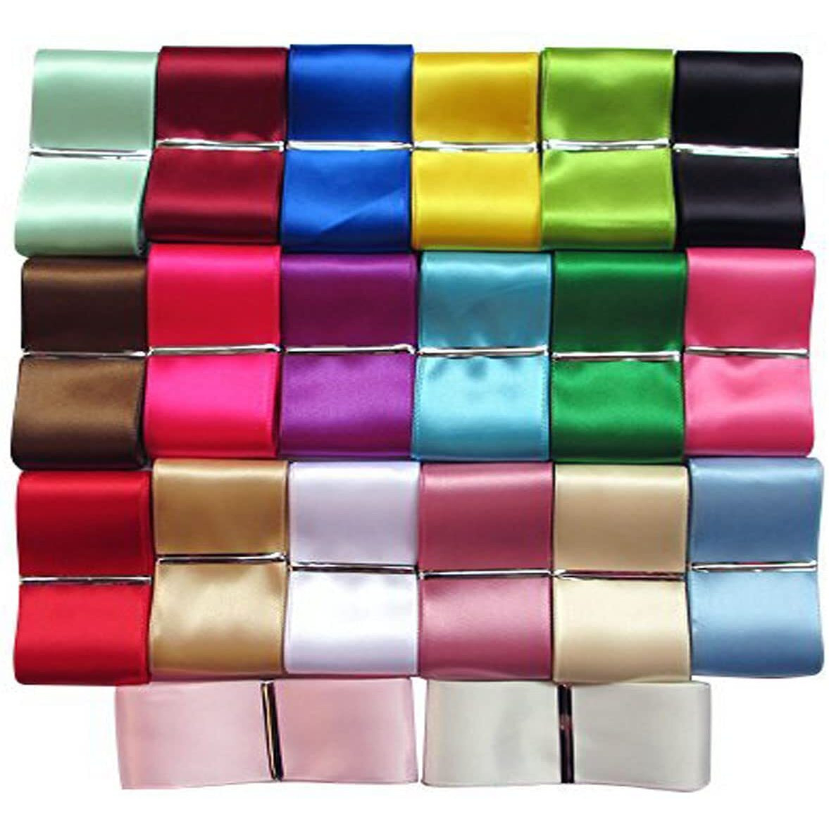 Diy Crafts Design  No 2, Pack Of 50 Yards, 1-2Inch Satin Dual Face Solid Polyester Ribbon 15-25 Colors Unsorted Bulk Lots For Gift Wrapping Party Decoration In Ch(Design  No 2, Pack Of 50 Yards)
