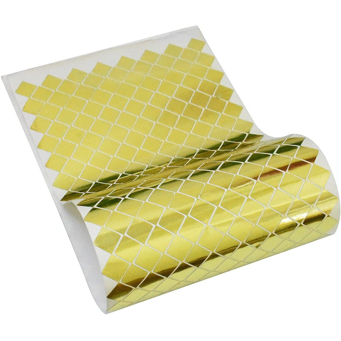 Embroiderymaterial Diamond Shape Gold Foil Sticker Sheet For Diy & Craft Projects 12Mm-5 Sheet-2000 Pieces