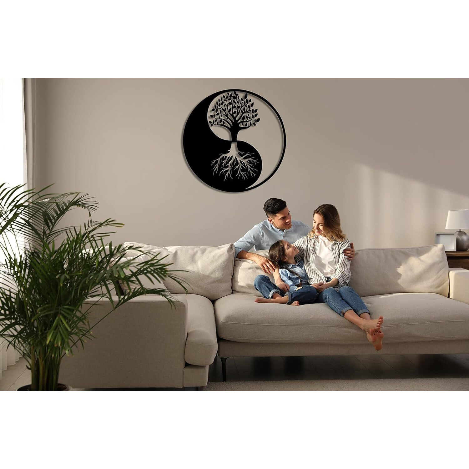 Cartvilla Metal Wall Art, Tree Of Life Wall Art, Metal Yin Yang Decor, Metal Wall Dcor, Interior Decoration, Wall Hangings (18" W X 18" H / 45X45 Cm)
