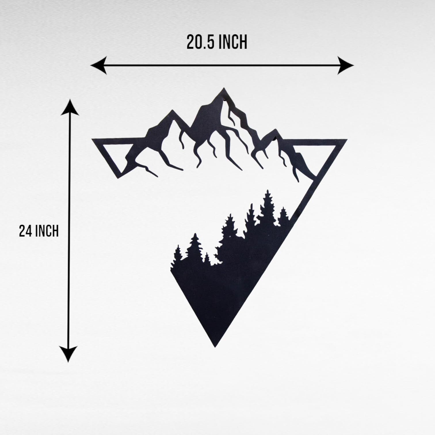 Homley  Triangle Mountain Forest Metal Wall Art Unique Geometric Wall Decor 3D Shadow Effect Durable Iron Ideal For Living Room Bedroom Office Minimalist Blackmountain&Tree Silhouette Nature Inspired